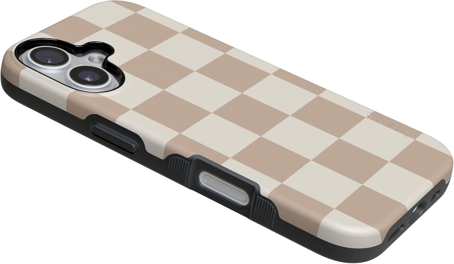 image:imageCasely iPhone 17 Case Starfish Wishes Coral Pink Shimmer Bold Protective Design MagSafe Compatible DesignFit Check Neutral Checkerboard