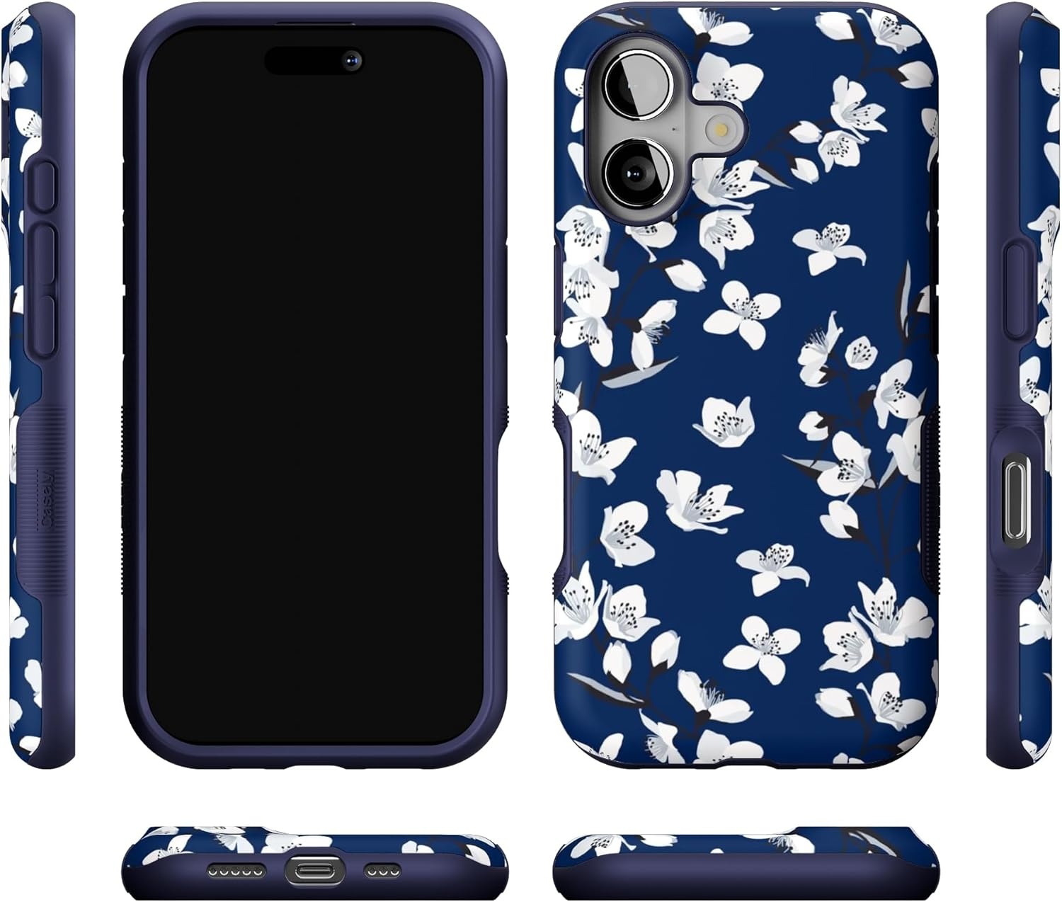 image:imageCasely iPhone 17 Case Starfish Wishes Coral Pink Shimmer Bold Protective Design MagSafe Compatible DesignFloral Forest Navy Cherry Blossom Floral