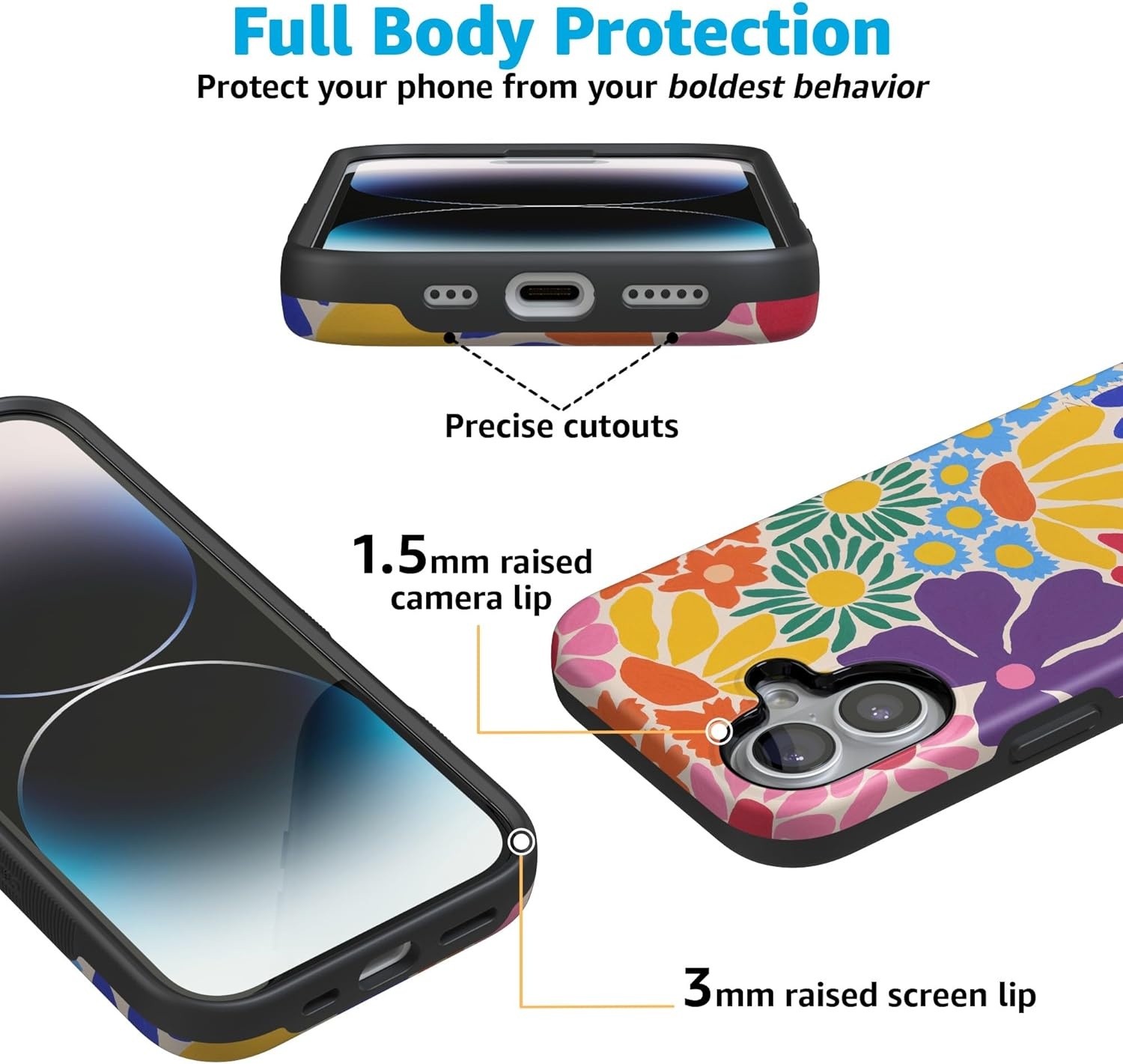 image:imageCasely iPhone 17 Case Starfish Wishes Coral Pink Shimmer Bold Protective Design MagSafe Compatible DesignFlower Patch MultiColor Floral