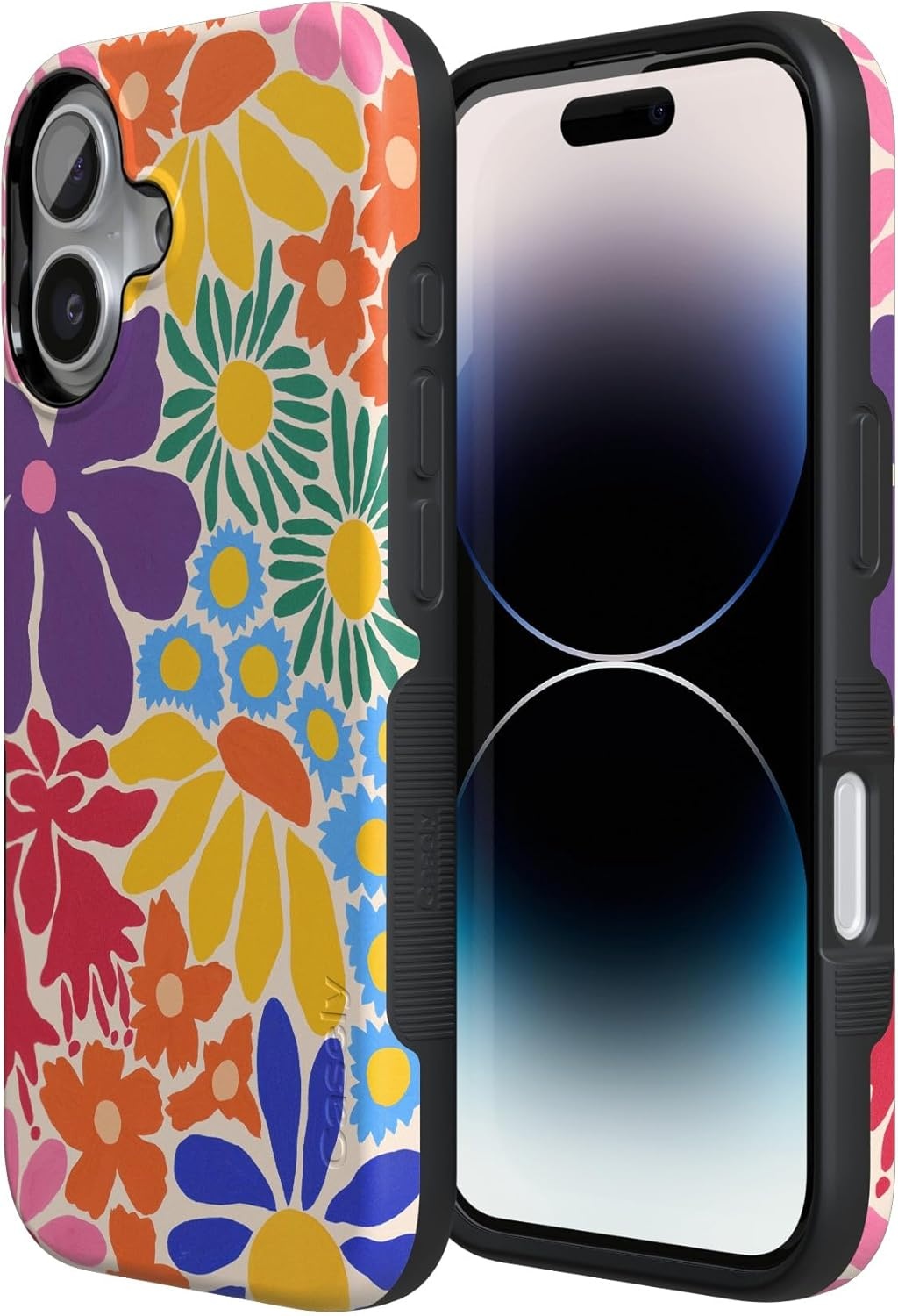 image:imageCasely iPhone 17 Case Starfish Wishes Coral Pink Shimmer Bold Protective Design MagSafe Compatible DesignFlower Patch MultiColor Floral