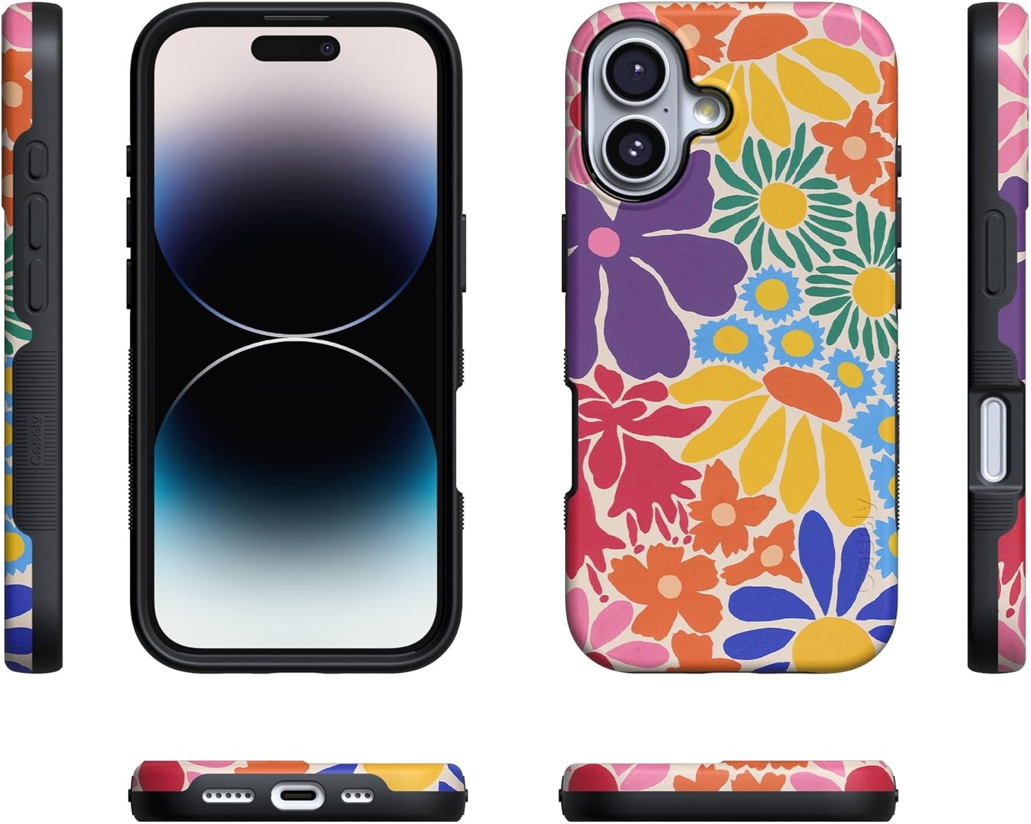 image:imageCasely iPhone 17 Case Starfish Wishes Coral Pink Shimmer Bold Protective Design MagSafe Compatible DesignFlower Patch MultiColor Floral