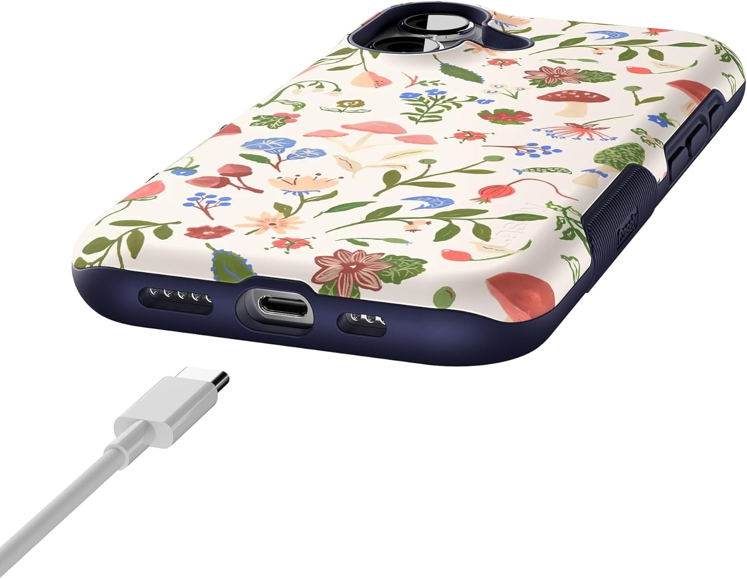 image:imageCasely iPhone 17 Case Starfish Wishes Coral Pink Shimmer Bold Protective Design MagSafe Compatible DesignGarden Party Mushroom Floral