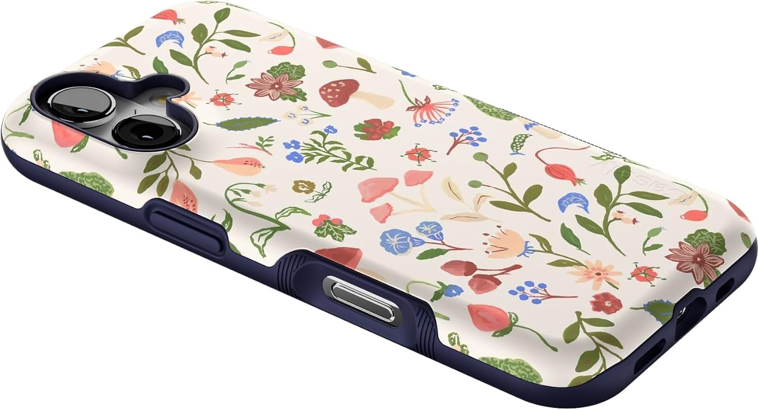 image:imageCasely iPhone 17 Case Starfish Wishes Coral Pink Shimmer Bold Protective Design MagSafe Compatible DesignGarden Party Mushroom Floral