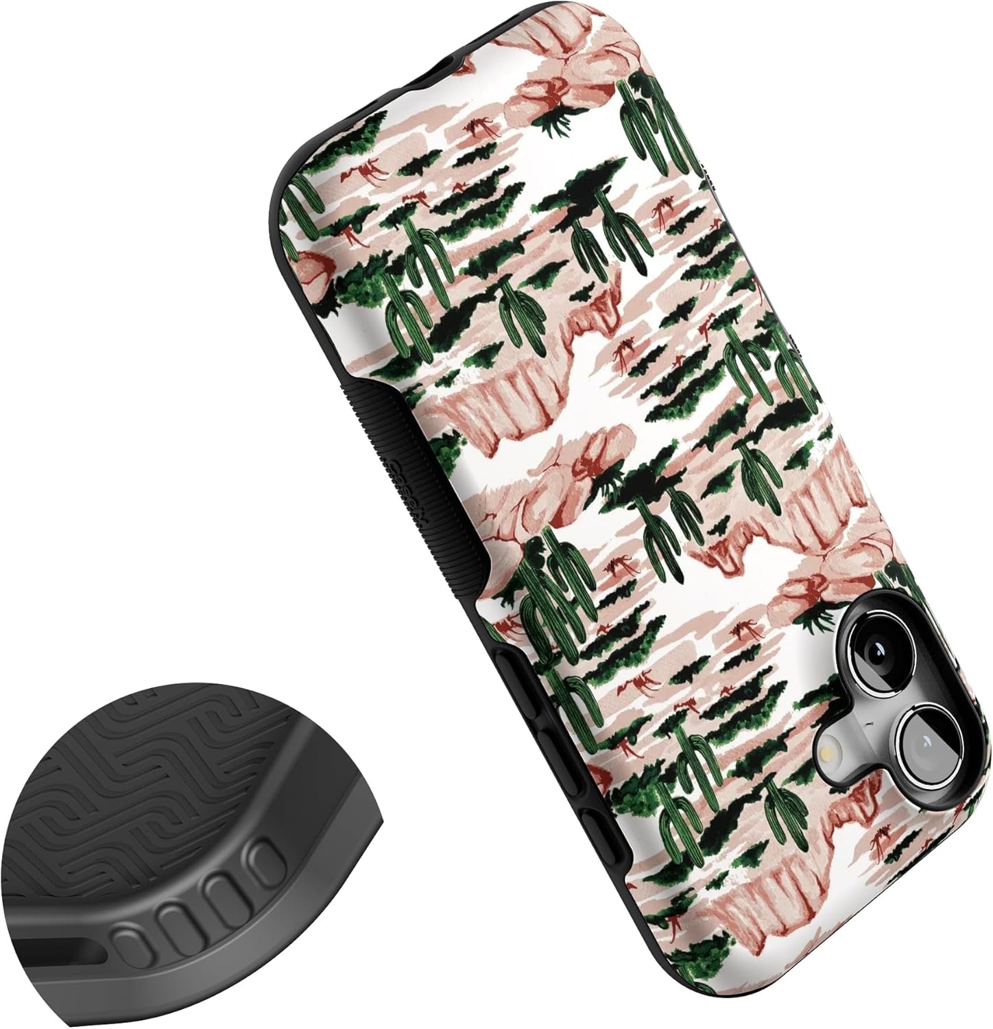 image:imageCasely iPhone 17 Case Starfish Wishes Coral Pink Shimmer Bold Protective Design MagSafe Compatible DesignGold Rush Desert