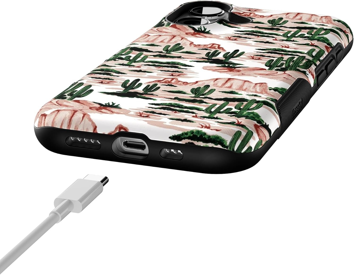 image:imageCasely iPhone 17 Case Starfish Wishes Coral Pink Shimmer Bold Protective Design MagSafe Compatible DesignGold Rush Desert
