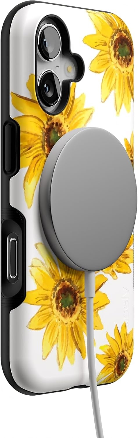 image:imageCasely iPhone 17 Case Starfish Wishes Coral Pink Shimmer Bold Protective Design MagSafe Compatible DesignGolden Garden Yellow Sunflower