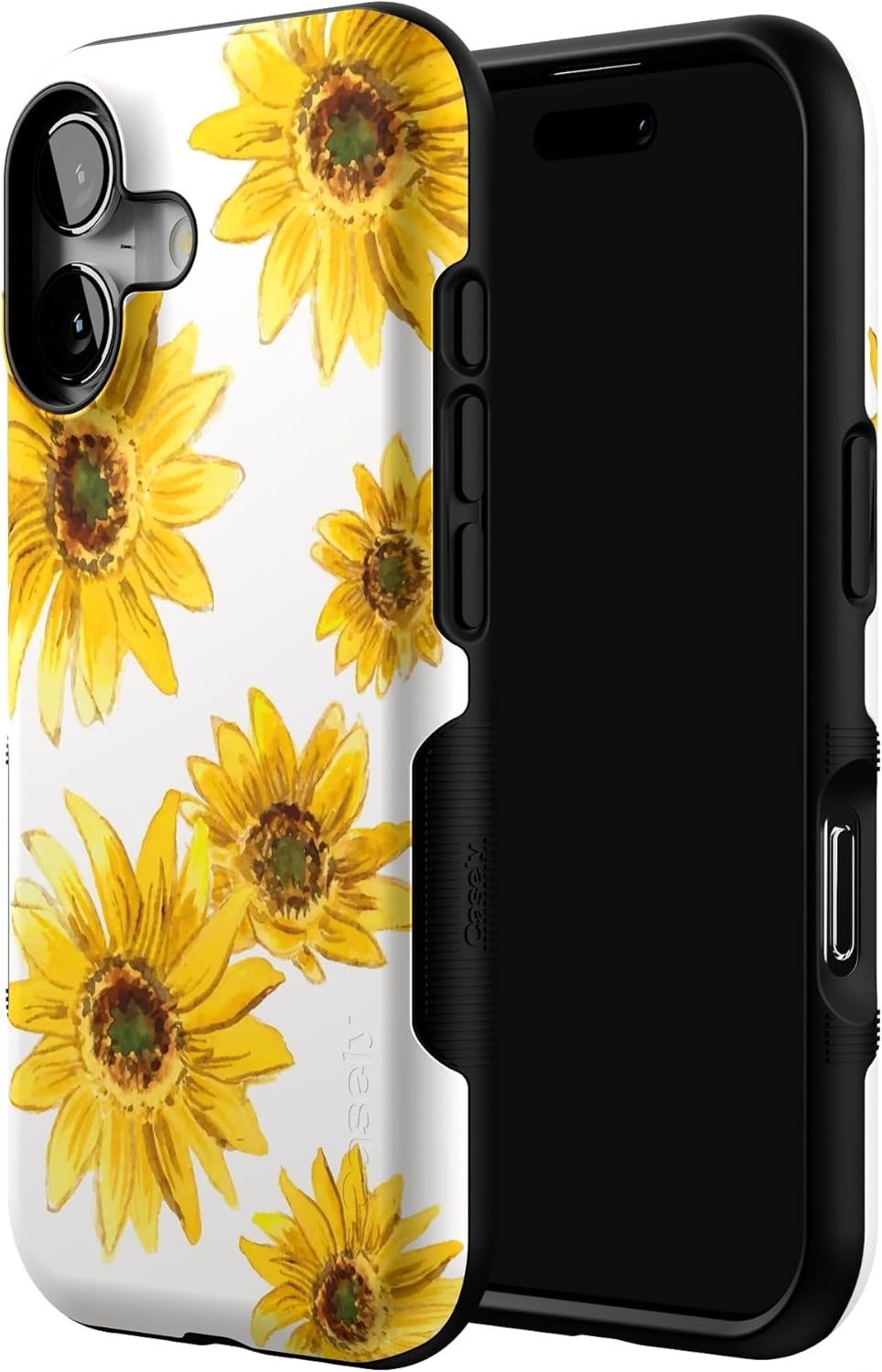 image:imageCasely iPhone 17 Case Starfish Wishes Coral Pink Shimmer Bold Protective Design MagSafe Compatible DesignGolden Garden Yellow Sunflower