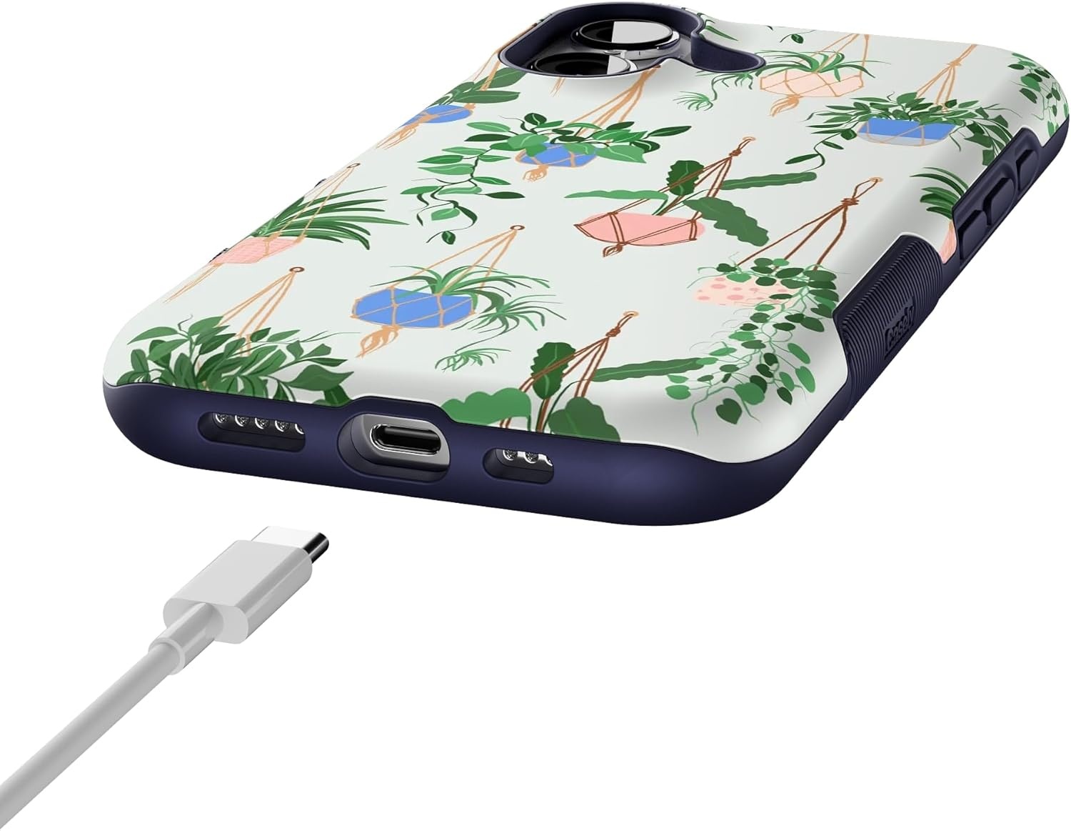 image:imageCasely iPhone 17 Case Starfish Wishes Coral Pink Shimmer Bold Protective Design MagSafe Compatible DesignHanging Around Potted Plants Floral