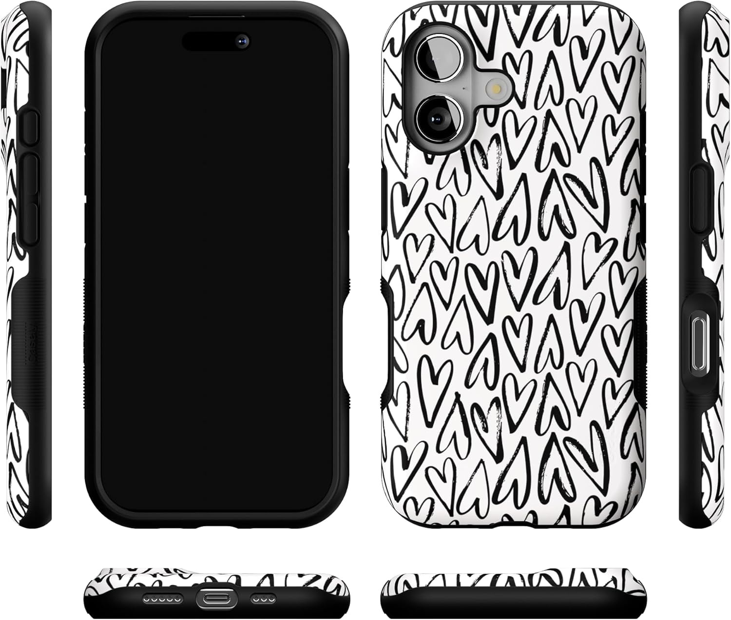 image:imageCasely iPhone 17 Case Starfish Wishes Coral Pink Shimmer Bold Protective Design MagSafe Compatible DesignHeart Throb Endless Hearts
