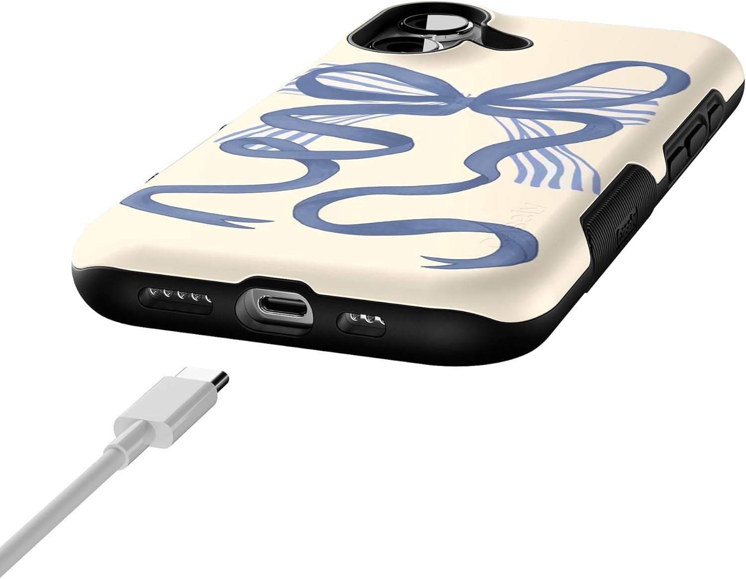 image:imageCasely iPhone 17 Case Starfish Wishes Coral Pink Shimmer Bold Protective Design MagSafe Compatible DesignHeartstrings Blue Bow