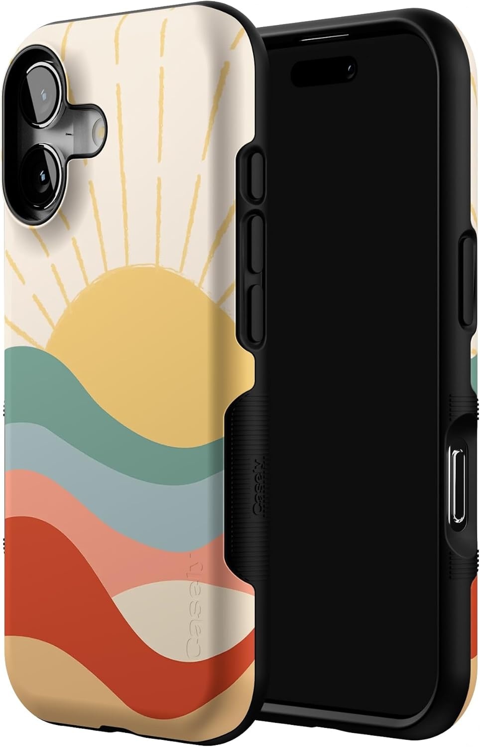 image:imageCasely iPhone 17 Case Starfish Wishes Coral Pink Shimmer Bold Protective Design MagSafe Compatible DesignHere Comes the Sun Colorblock Sunset