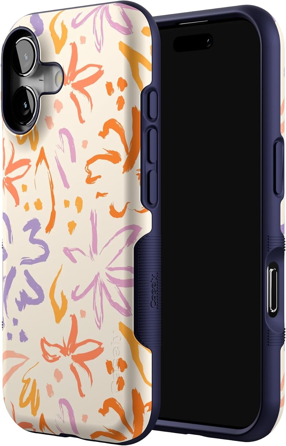 image:imageCasely iPhone 17 Case Starfish Wishes Coral Pink Shimmer Bold Protective Design MagSafe Compatible DesignHibiscus Blooms Hawaiian Floral