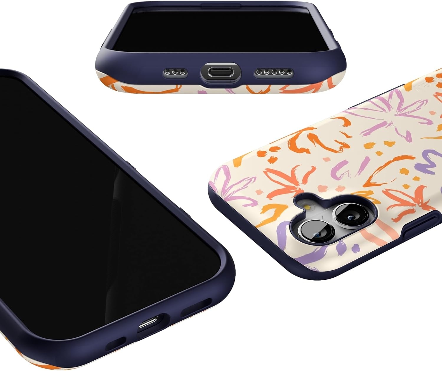 image:imageCasely iPhone 17 Case Starfish Wishes Coral Pink Shimmer Bold Protective Design MagSafe Compatible DesignHibiscus Blooms Hawaiian Floral