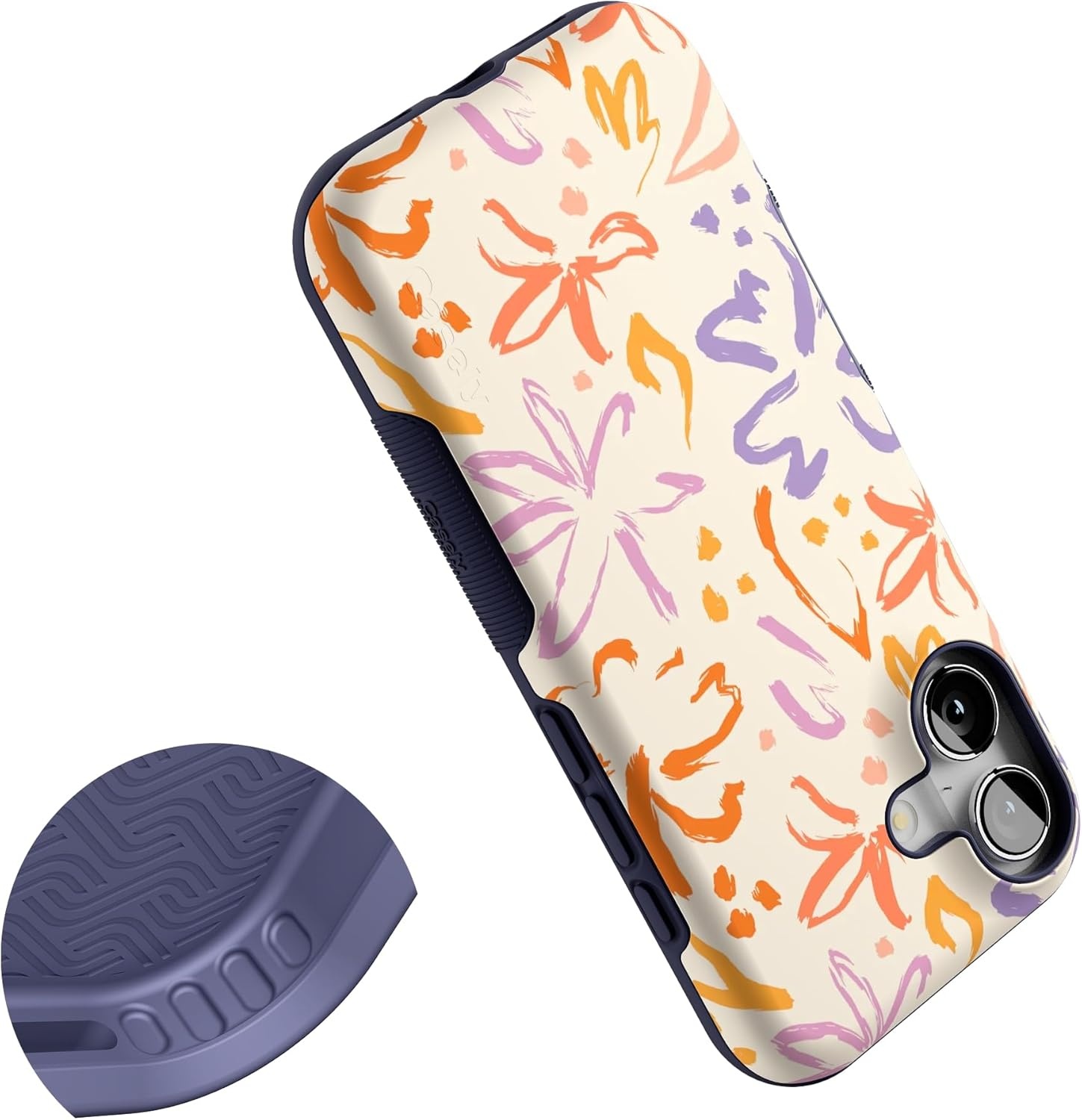 image:imageCasely iPhone 17 Case Starfish Wishes Coral Pink Shimmer Bold Protective Design MagSafe Compatible DesignHibiscus Blooms Hawaiian Floral