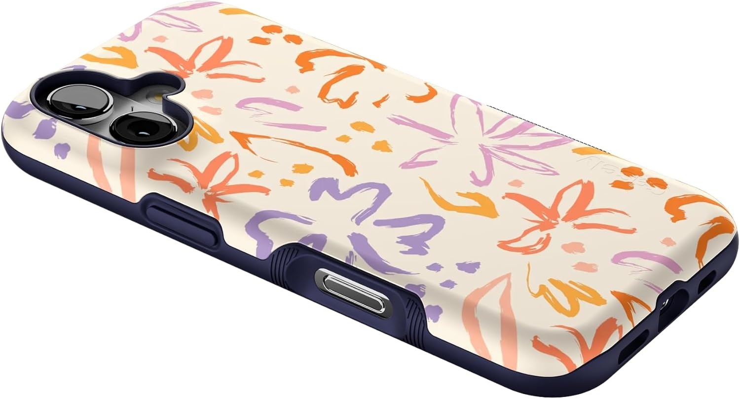 image:imageCasely iPhone 17 Case Starfish Wishes Coral Pink Shimmer Bold Protective Design MagSafe Compatible DesignHibiscus Blooms Hawaiian Floral