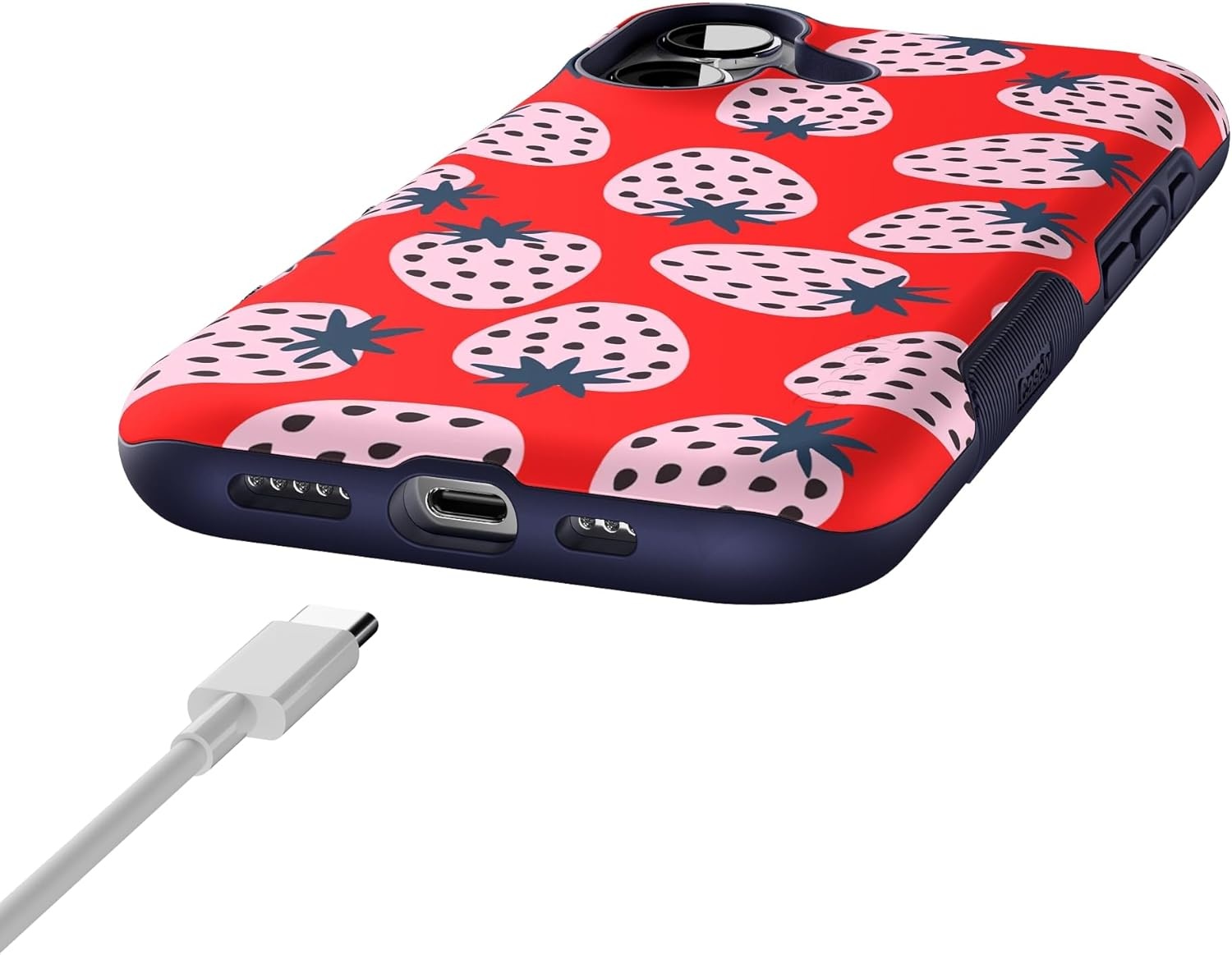 image:imageCasely iPhone 17 Case Starfish Wishes Coral Pink Shimmer Bold Protective Design MagSafe Compatible DesignId Pick You Red Strawberry