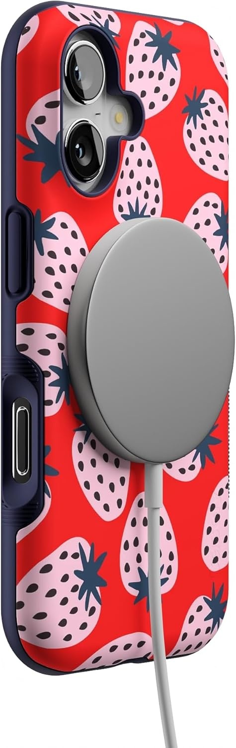 image:imageCasely iPhone 17 Case Starfish Wishes Coral Pink Shimmer Bold Protective Design MagSafe Compatible DesignId Pick You Red Strawberry