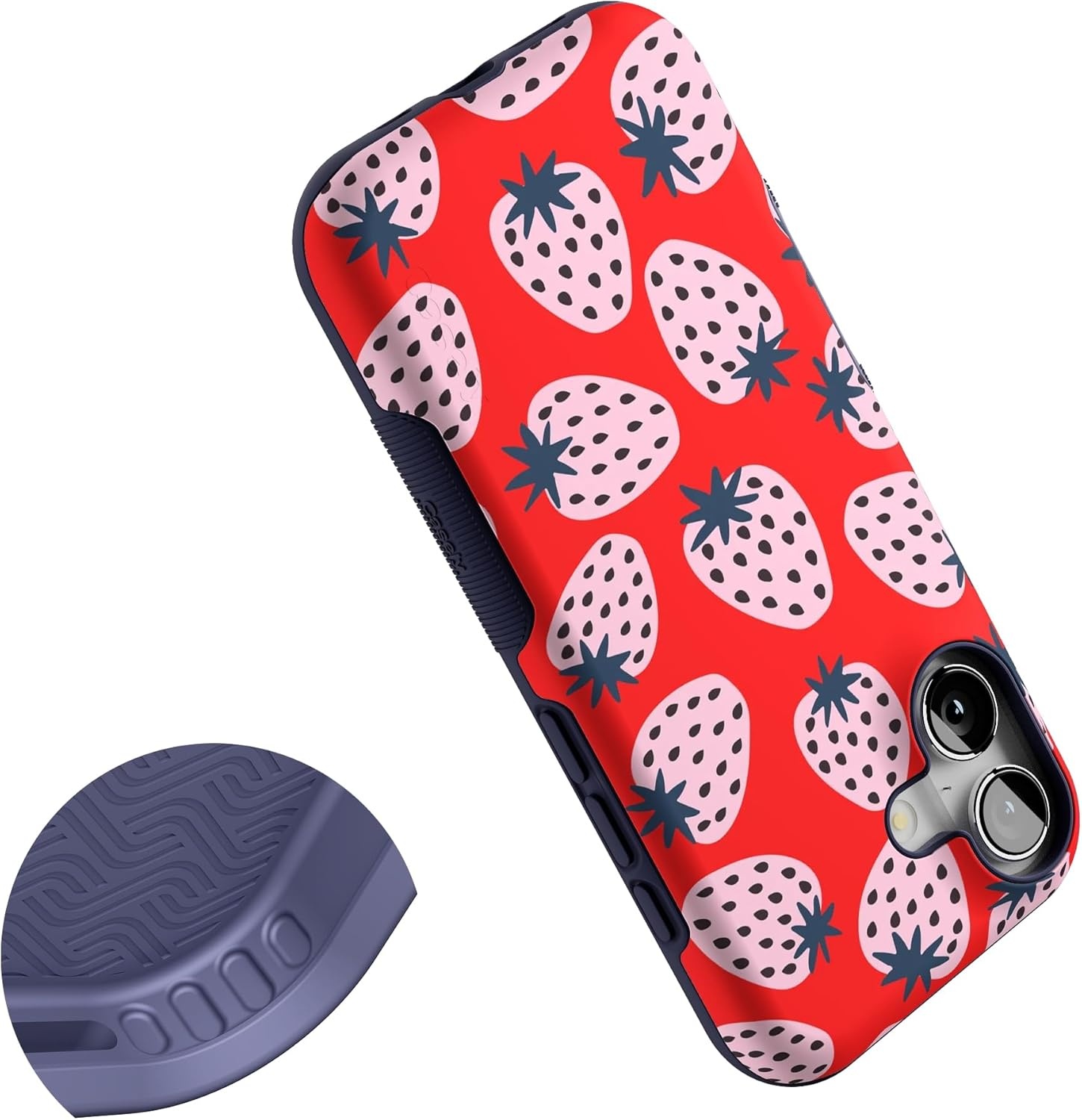 image:imageCasely iPhone 17 Case Starfish Wishes Coral Pink Shimmer Bold Protective Design MagSafe Compatible DesignId Pick You Red Strawberry