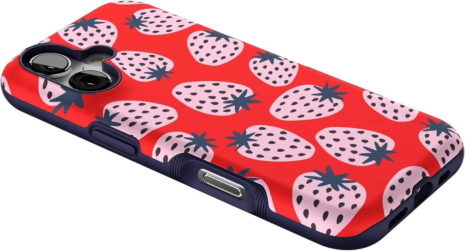 image:imageCasely iPhone 17 Case Starfish Wishes Coral Pink Shimmer Bold Protective Design MagSafe Compatible DesignId Pick You Red Strawberry