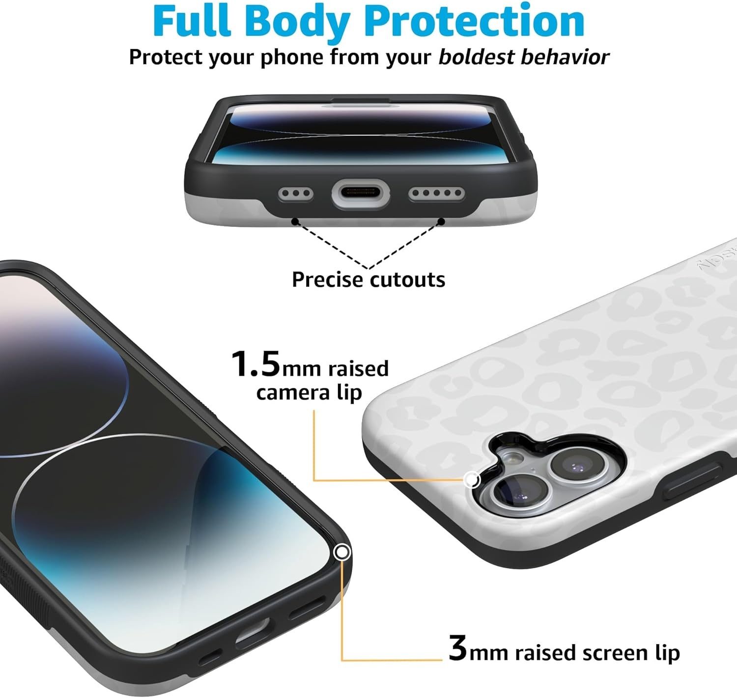 image:imageCasely iPhone 17 Case Starfish Wishes Coral Pink Shimmer Bold Protective Design MagSafe Compatible DesignInto the Wild White Snow Leopard