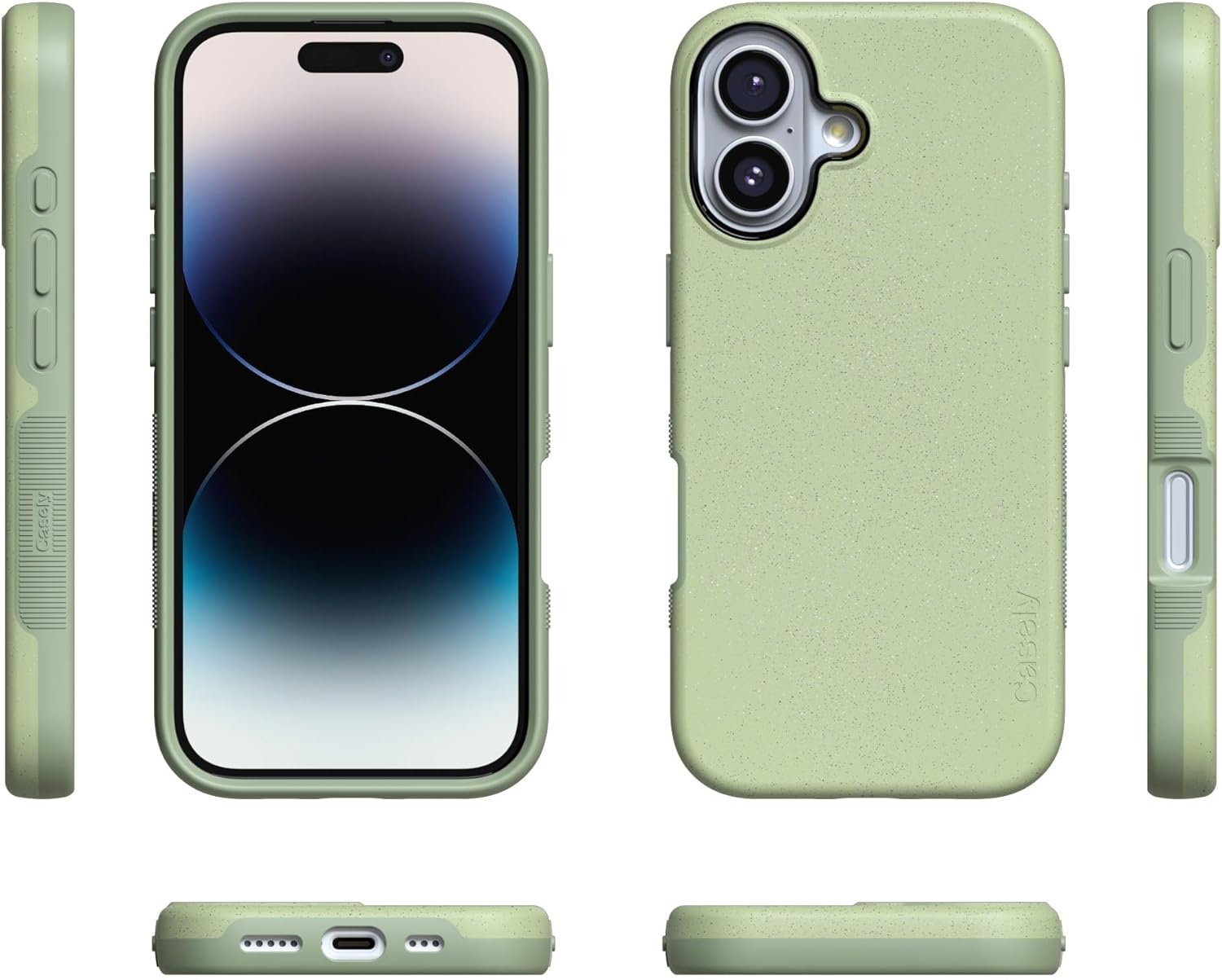 image:imageCasely iPhone 17 Case Starfish Wishes Coral Pink Shimmer Bold Protective Design MagSafe Compatible DesignKiwi Kiss Matcha Green Shimmer