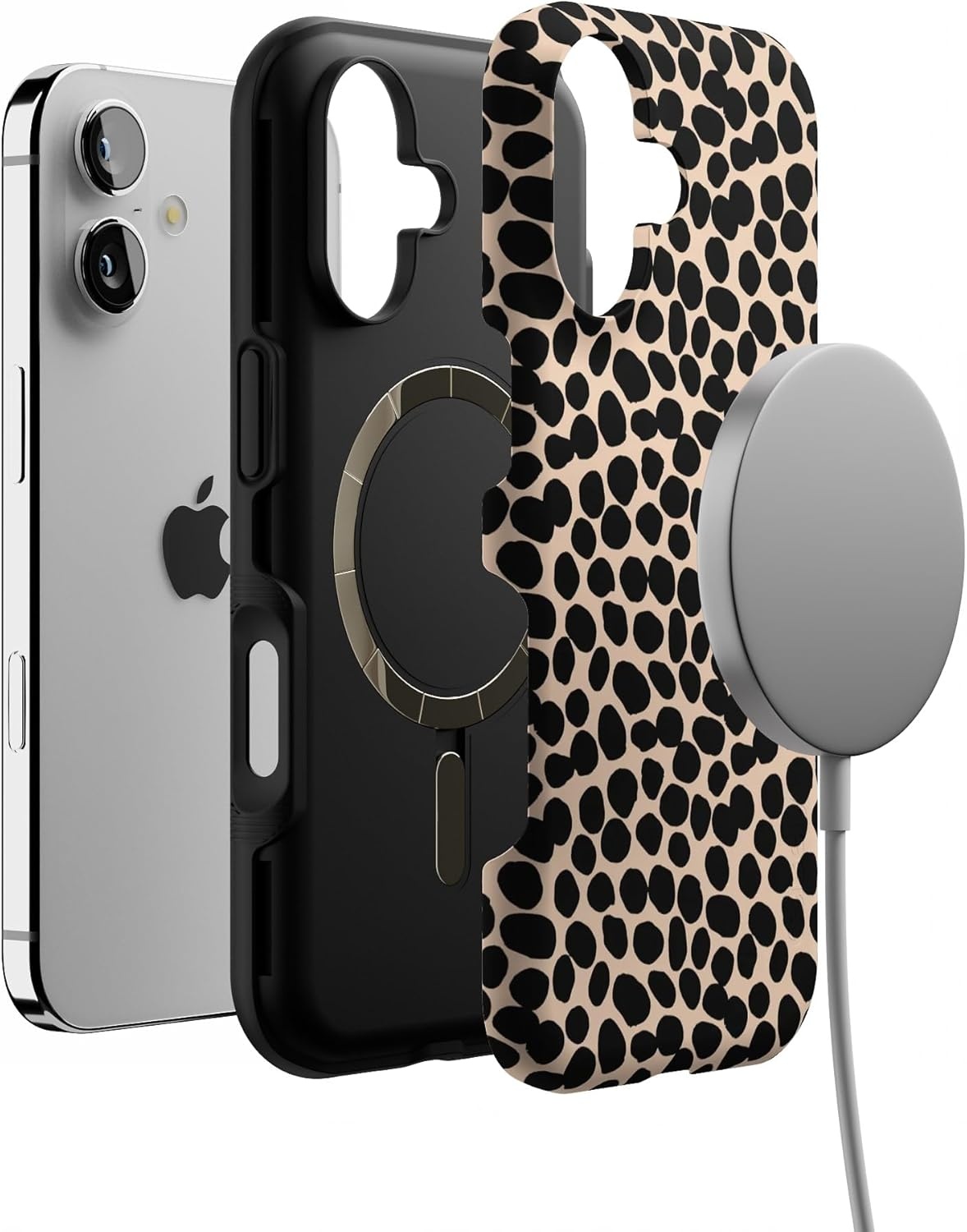 image:imageCasely iPhone 17 Case Starfish Wishes Coral Pink Shimmer Bold Protective Design MagSafe Compatible DesignLost in Spots Cheetah Print
