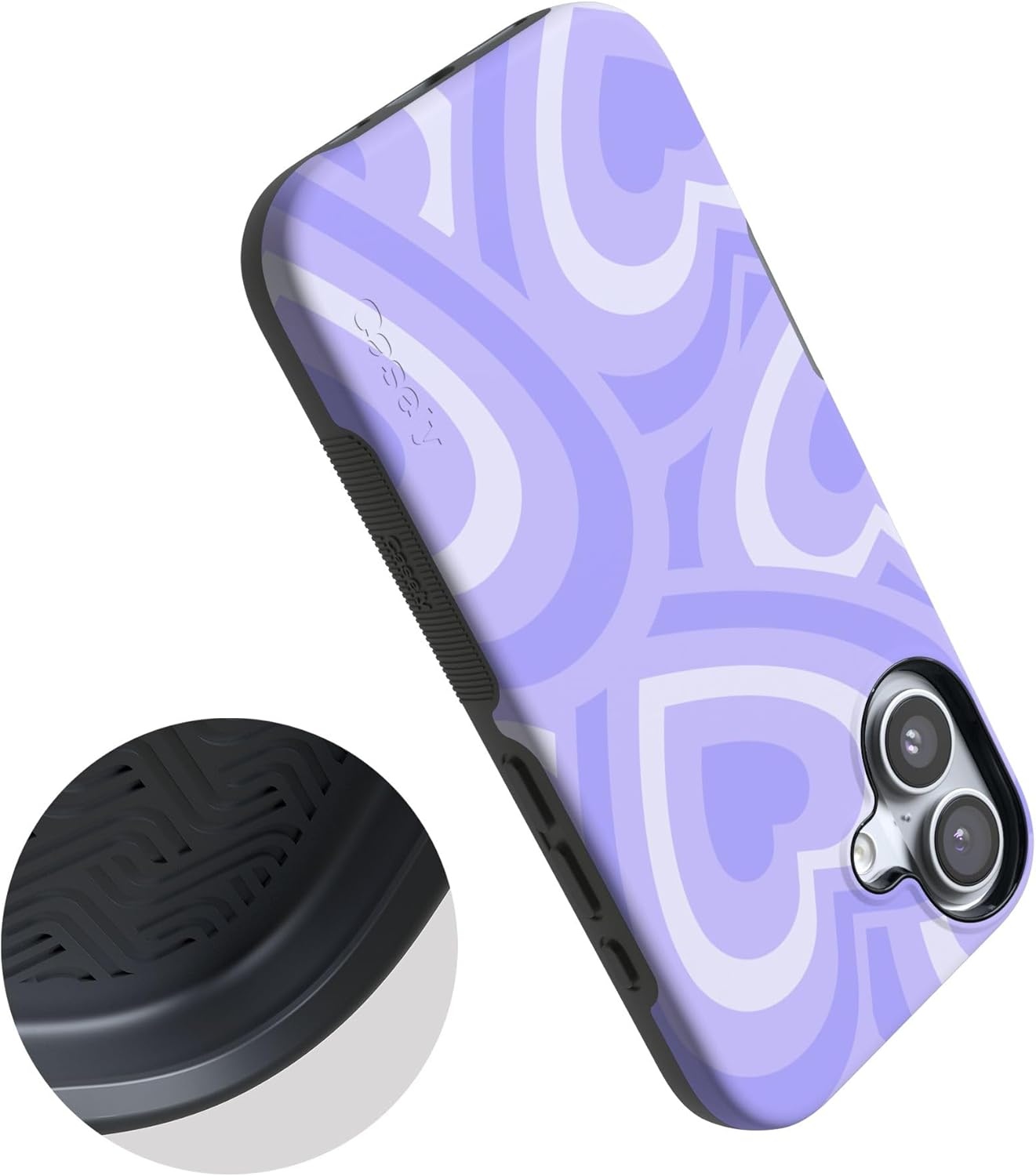 image:imageCasely iPhone 17 Case Starfish Wishes Coral Pink Shimmer Bold Protective Design MagSafe Compatible DesignLove Song Lavender Heart