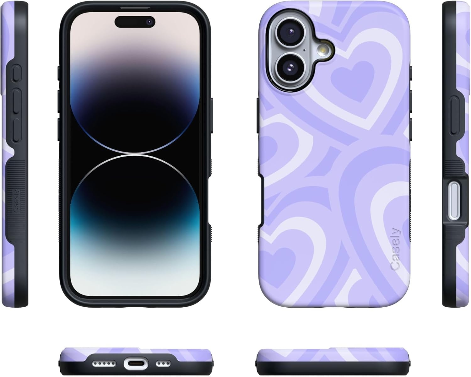 image:imageCasely iPhone 17 Case Starfish Wishes Coral Pink Shimmer Bold Protective Design MagSafe Compatible DesignLove Song Lavender Heart