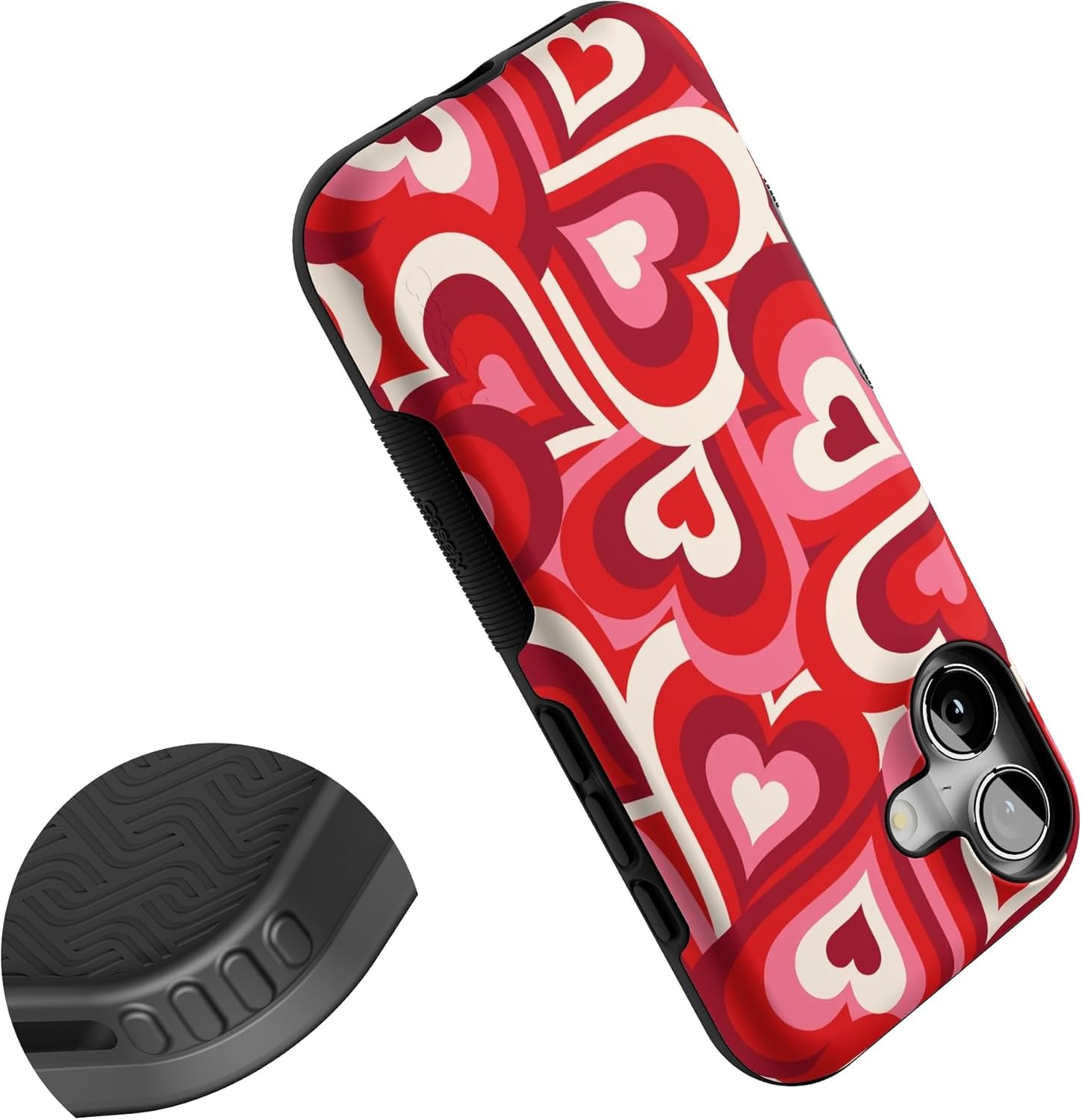 image:imageCasely iPhone 17 Case Starfish Wishes Coral Pink Shimmer Bold Protective Design MagSafe Compatible DesignLove Song Remix Ombre Hearts