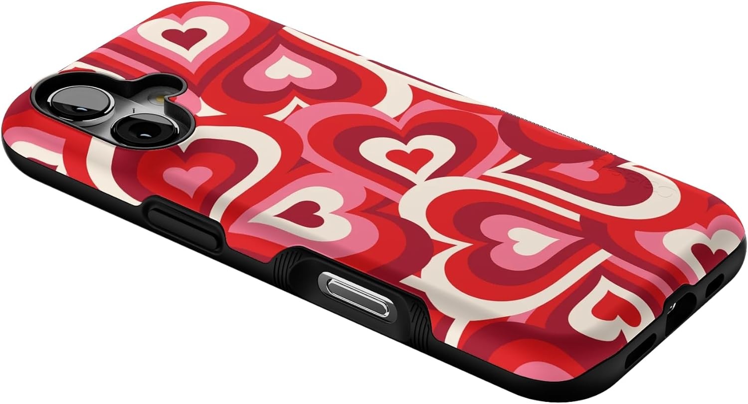 image:imageCasely iPhone 17 Case Starfish Wishes Coral Pink Shimmer Bold Protective Design MagSafe Compatible DesignLove Song Remix Ombre Hearts