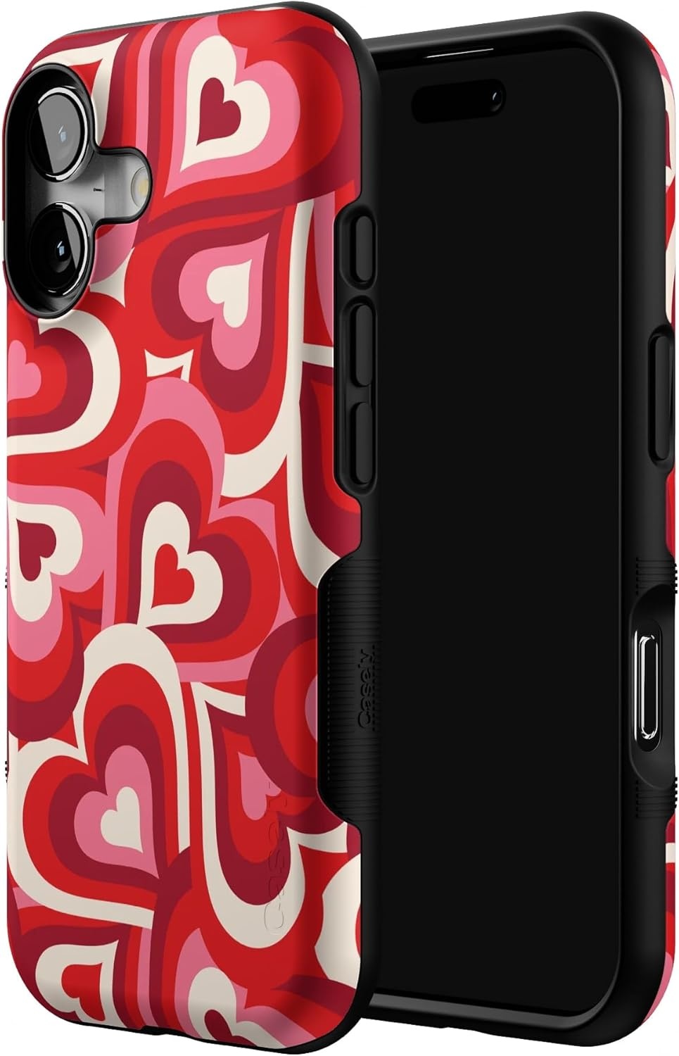image:imageCasely iPhone 17 Case Starfish Wishes Coral Pink Shimmer Bold Protective Design MagSafe Compatible DesignLove Song Remix Ombre Hearts