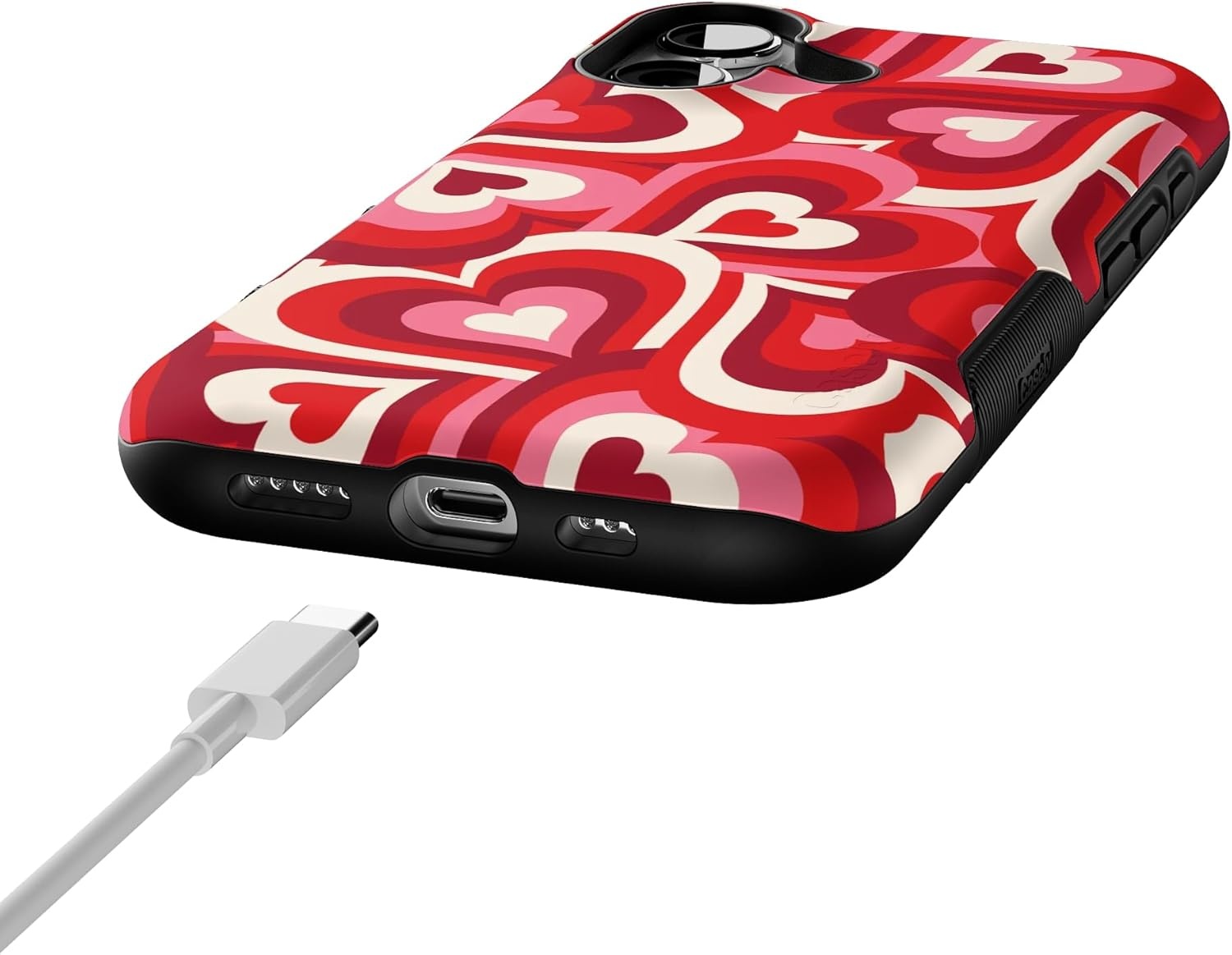 image:imageCasely iPhone 17 Case Starfish Wishes Coral Pink Shimmer Bold Protective Design MagSafe Compatible DesignLove Song Remix Ombre Hearts