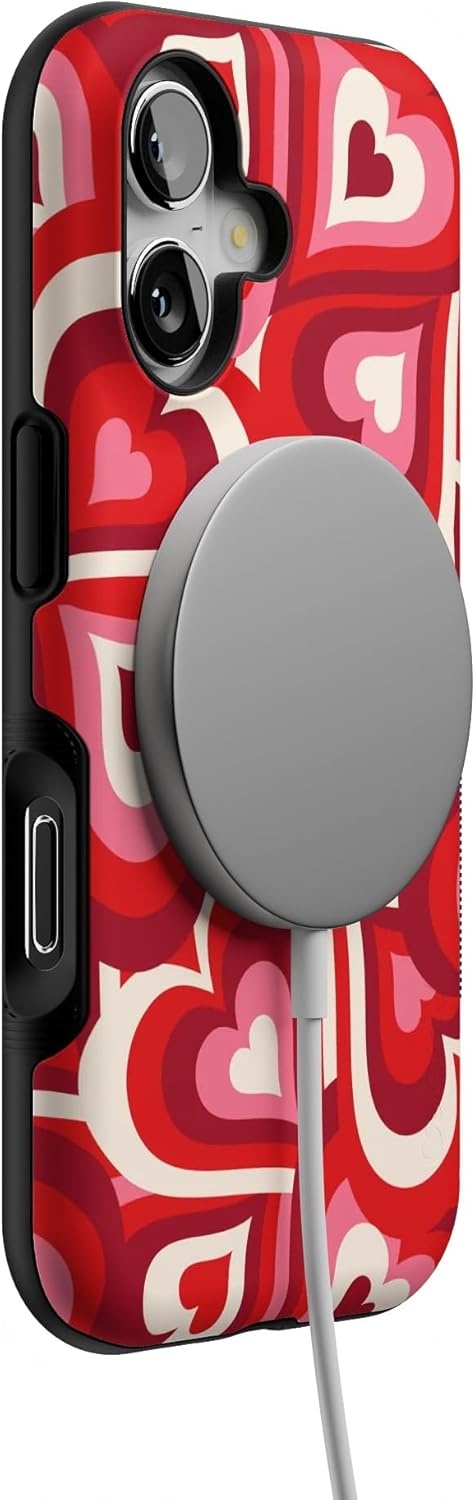 image:imageCasely iPhone 17 Case Starfish Wishes Coral Pink Shimmer Bold Protective Design MagSafe Compatible DesignLove Song Remix Ombre Hearts