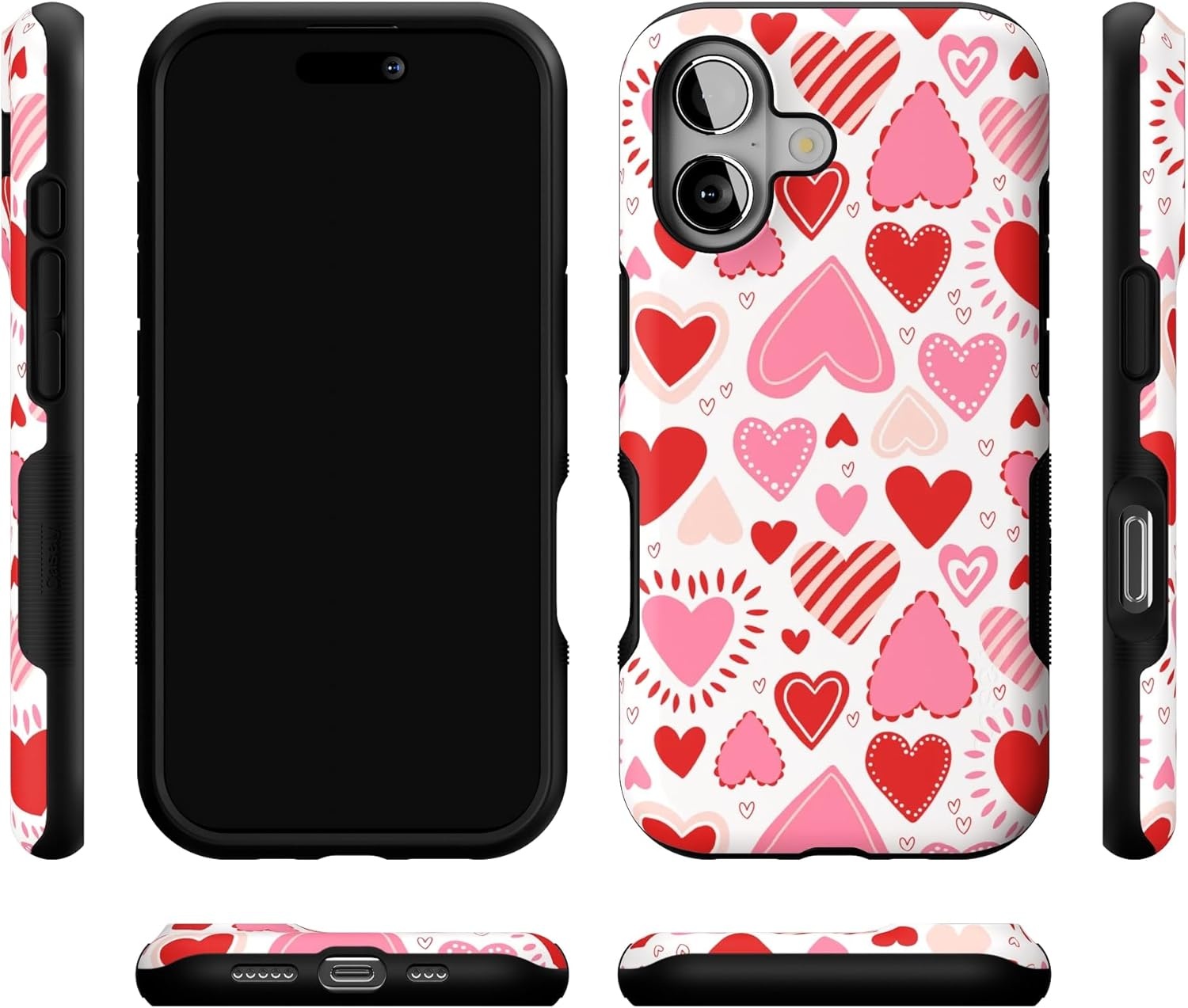 image:imageCasely iPhone 17 Case Starfish Wishes Coral Pink Shimmer Bold Protective Design MagSafe Compatible DesignLove Struck Heart Stickers