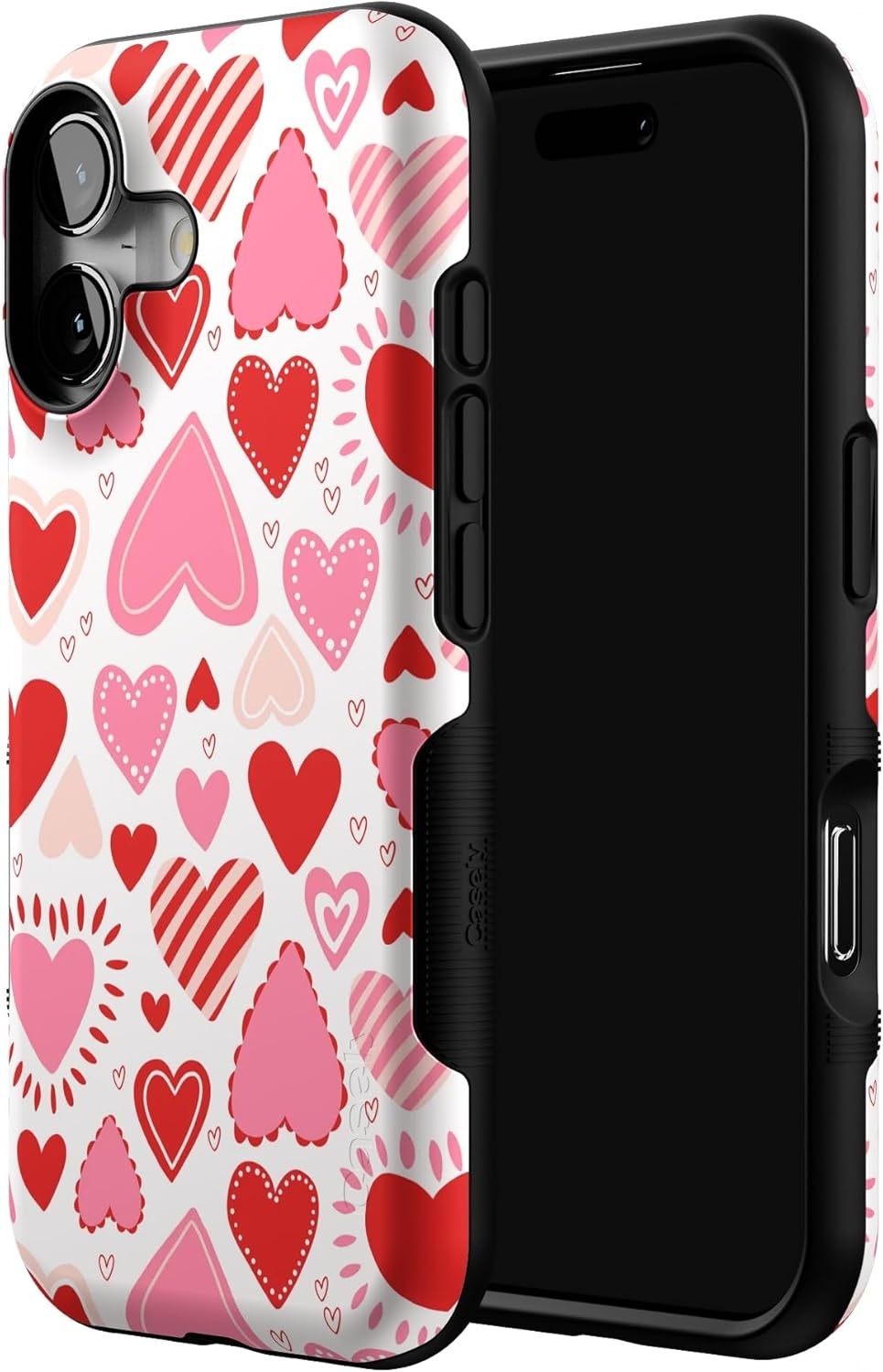 image:imageCasely iPhone 17 Case Starfish Wishes Coral Pink Shimmer Bold Protective Design MagSafe Compatible DesignLove Struck Heart Stickers