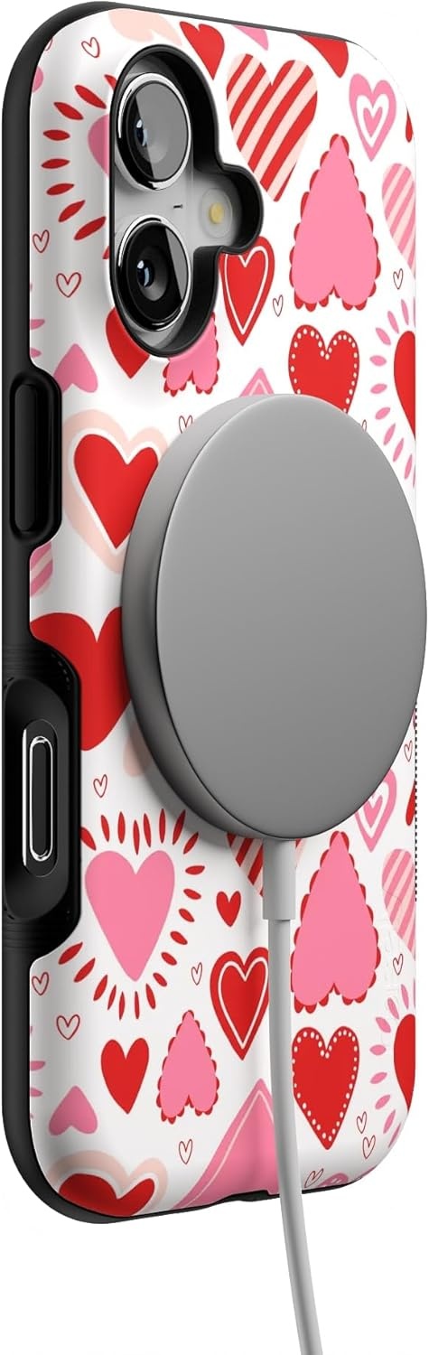 image:imageCasely iPhone 17 Case Starfish Wishes Coral Pink Shimmer Bold Protective Design MagSafe Compatible DesignLove Struck Heart Stickers