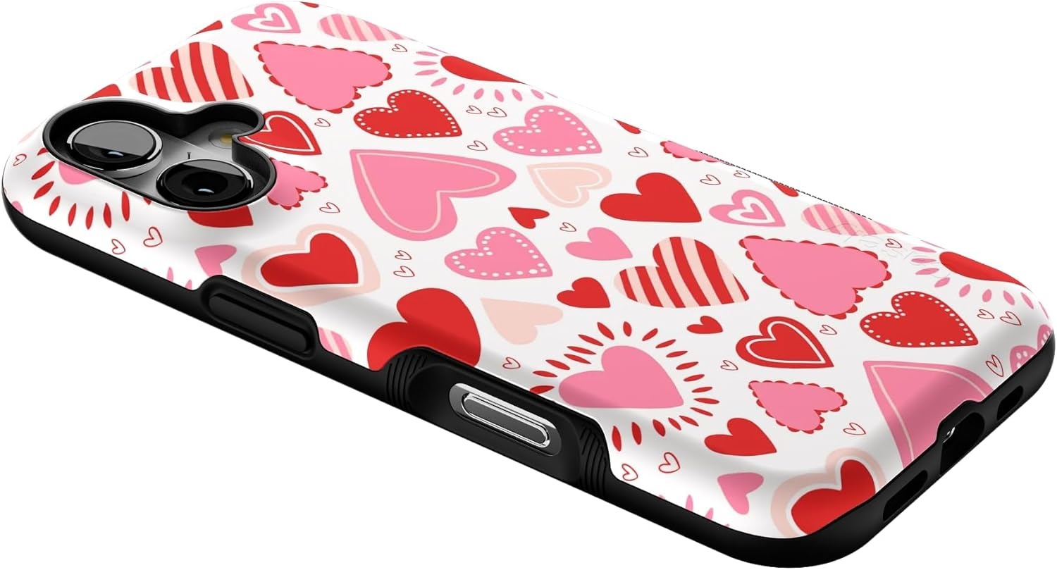 image:imageCasely iPhone 17 Case Starfish Wishes Coral Pink Shimmer Bold Protective Design MagSafe Compatible DesignLove Struck Heart Stickers