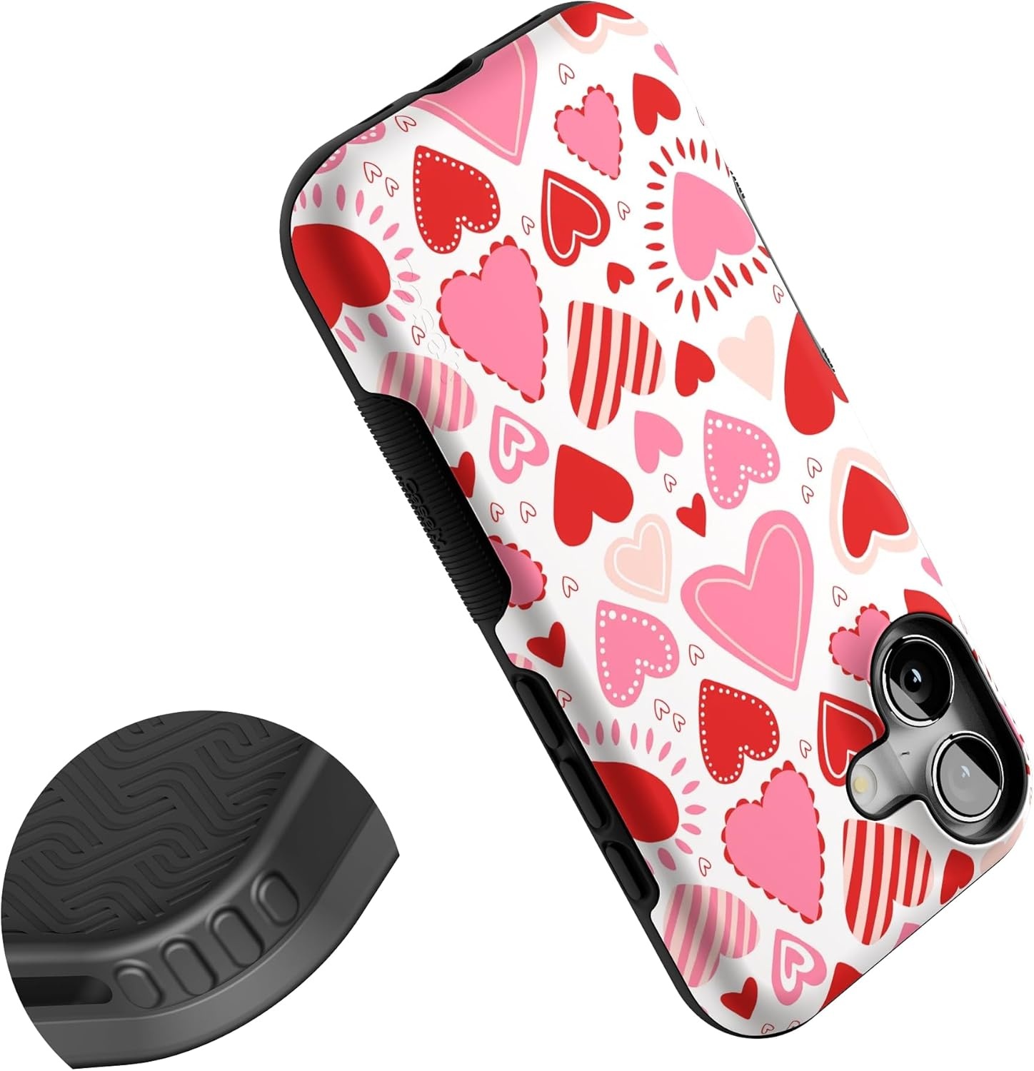 image:imageCasely iPhone 17 Case Starfish Wishes Coral Pink Shimmer Bold Protective Design MagSafe Compatible DesignLove Struck Heart Stickers