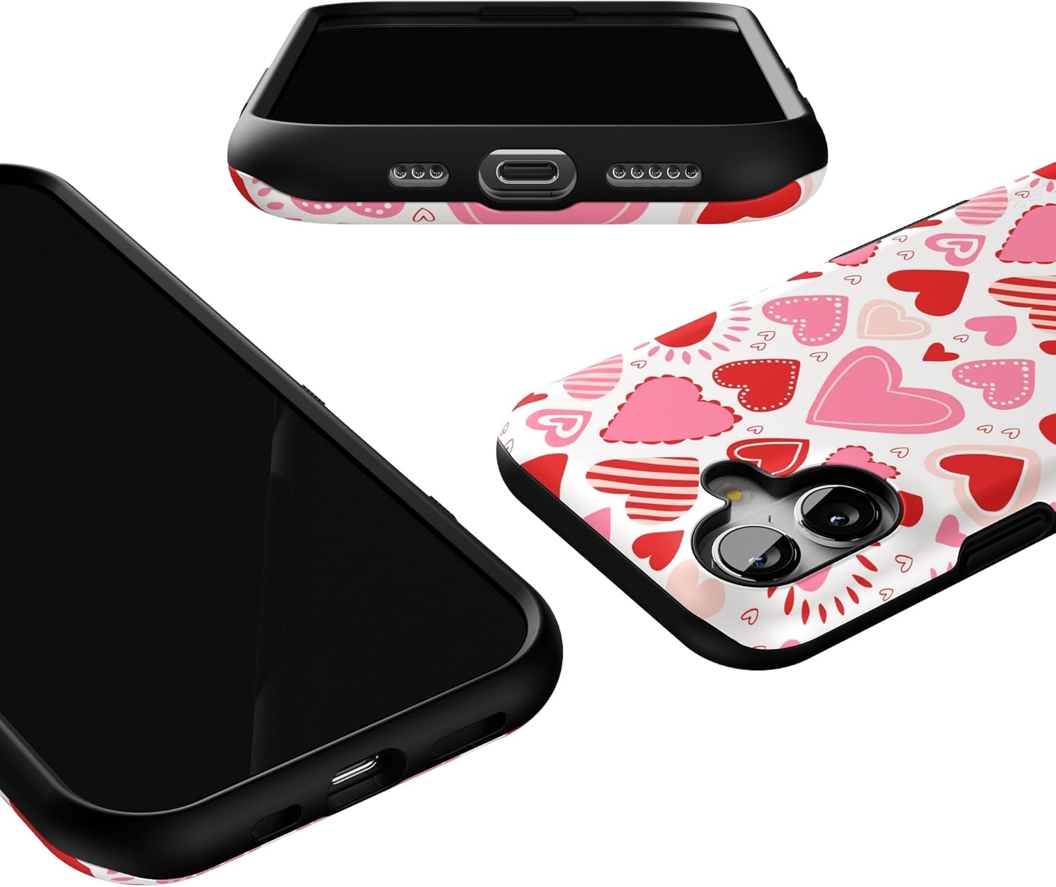 image:imageCasely iPhone 17 Case Starfish Wishes Coral Pink Shimmer Bold Protective Design MagSafe Compatible DesignLove Struck Heart Stickers