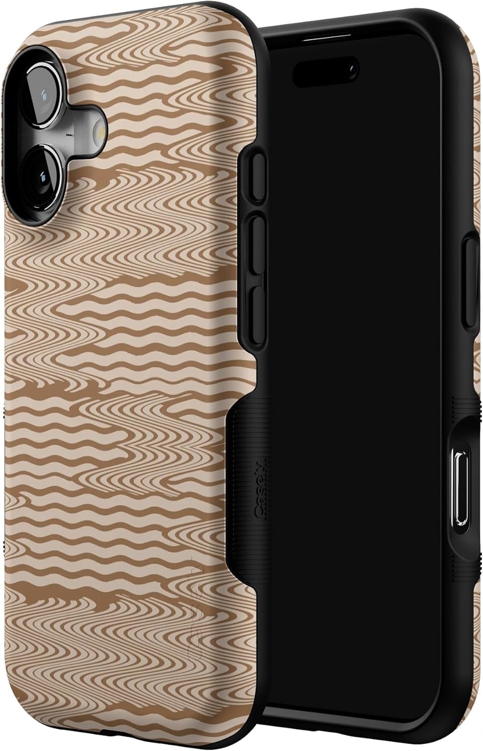 image:imageCasely iPhone 17 Case Starfish Wishes Coral Pink Shimmer Bold Protective Design MagSafe Compatible DesignMocha Ripple Brown Waves