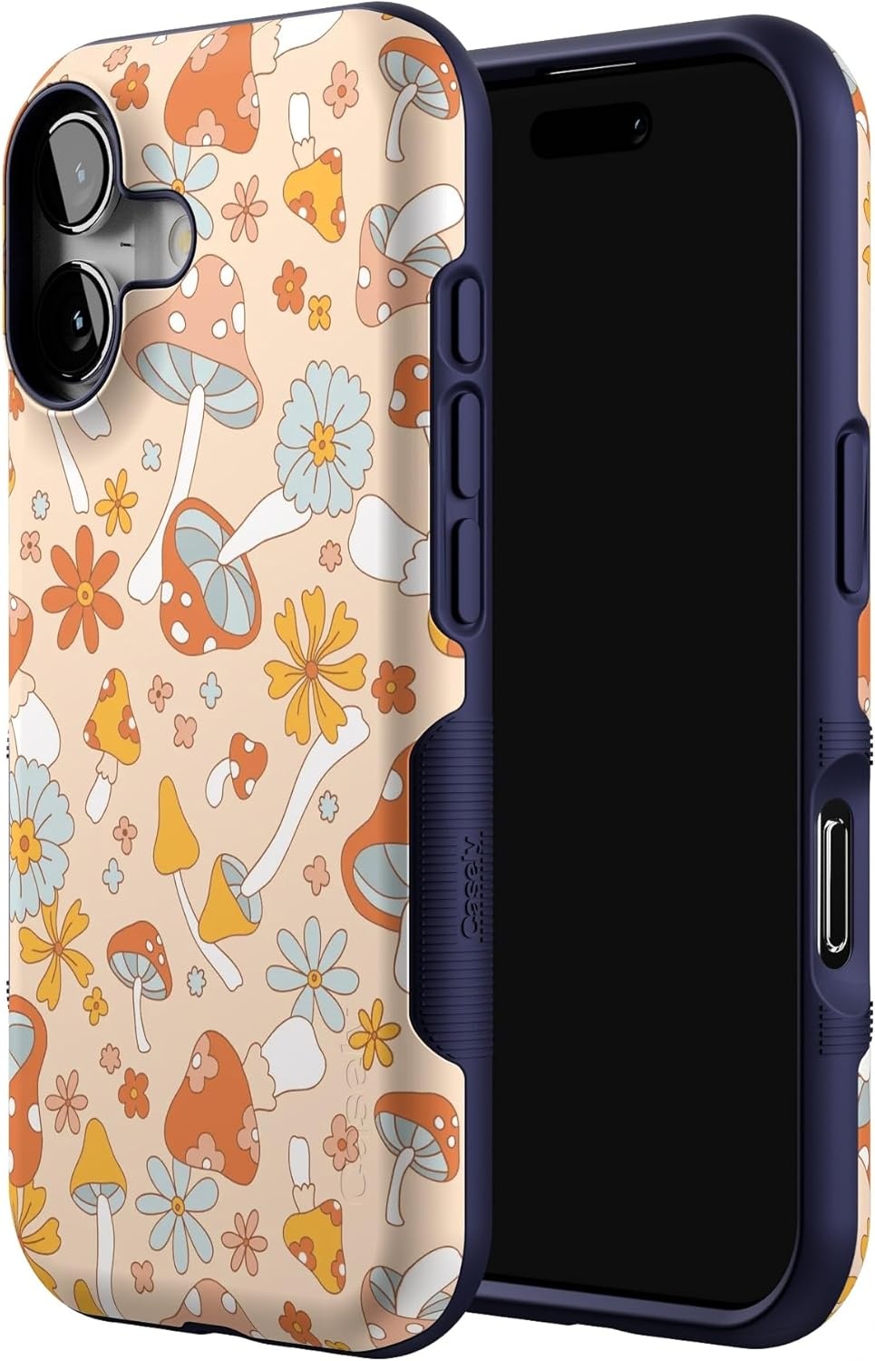 image:imageCasely iPhone 17 Case Starfish Wishes Coral Pink Shimmer Bold Protective Design MagSafe Compatible DesignMushroom Magic Retro Floral