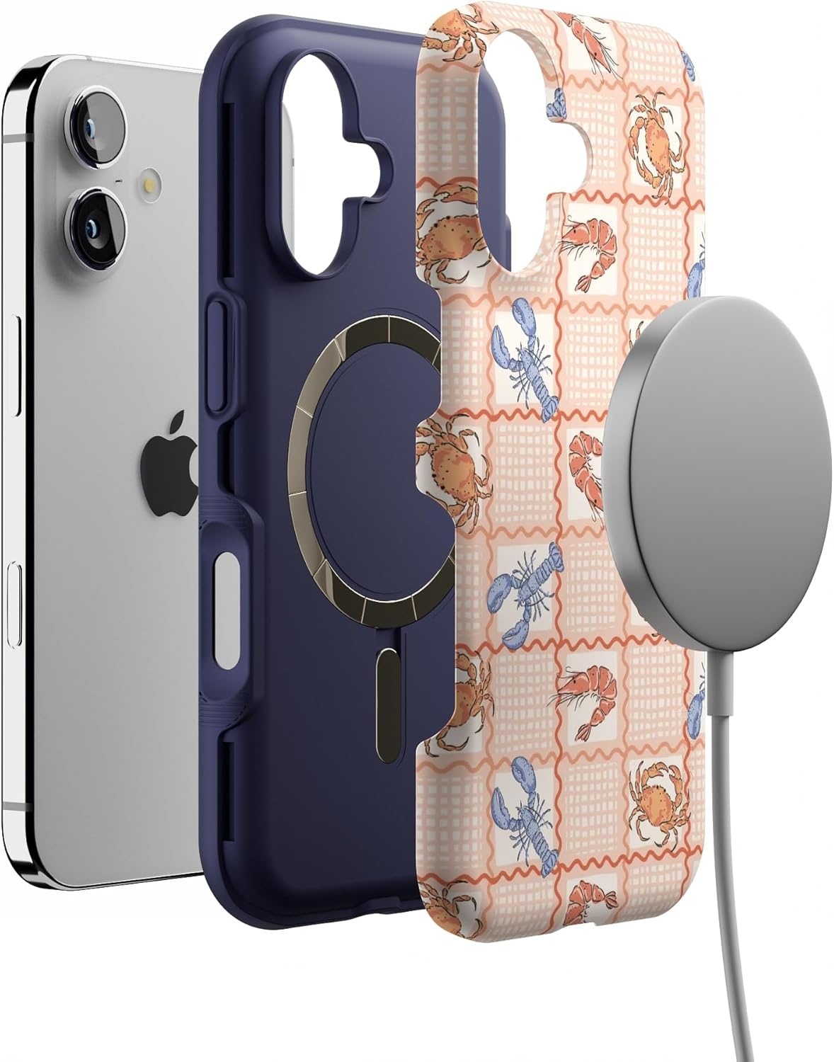 image:imageCasely iPhone 17 Case Starfish Wishes Coral Pink Shimmer Bold Protective Design MagSafe Compatible DesignOn the Cape Coastal Summer