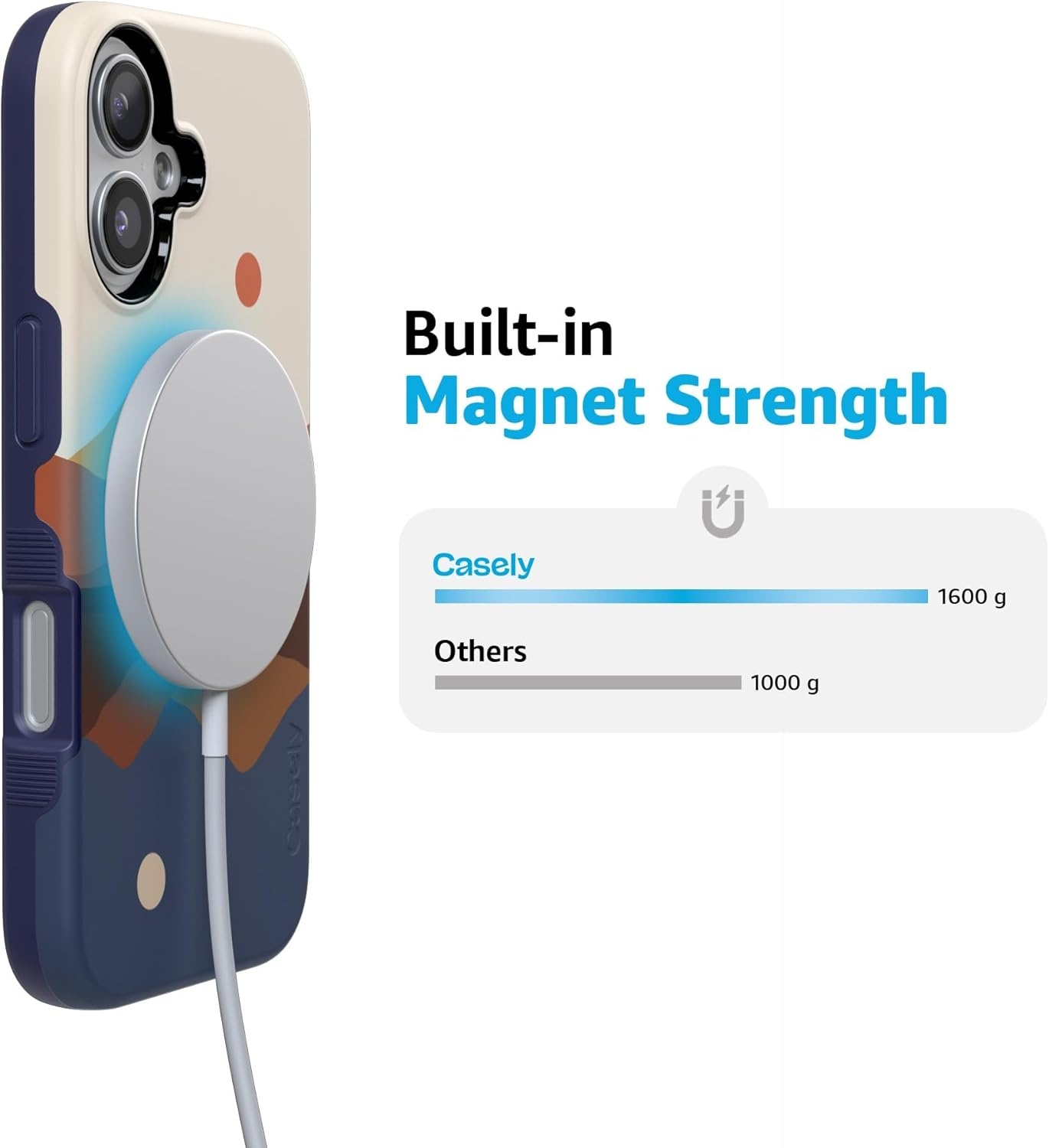 image:imageCasely iPhone 17 Case Starfish Wishes Coral Pink Shimmer Bold Protective Design MagSafe Compatible DesignOpposites Attract Day Night Colorblock Mt