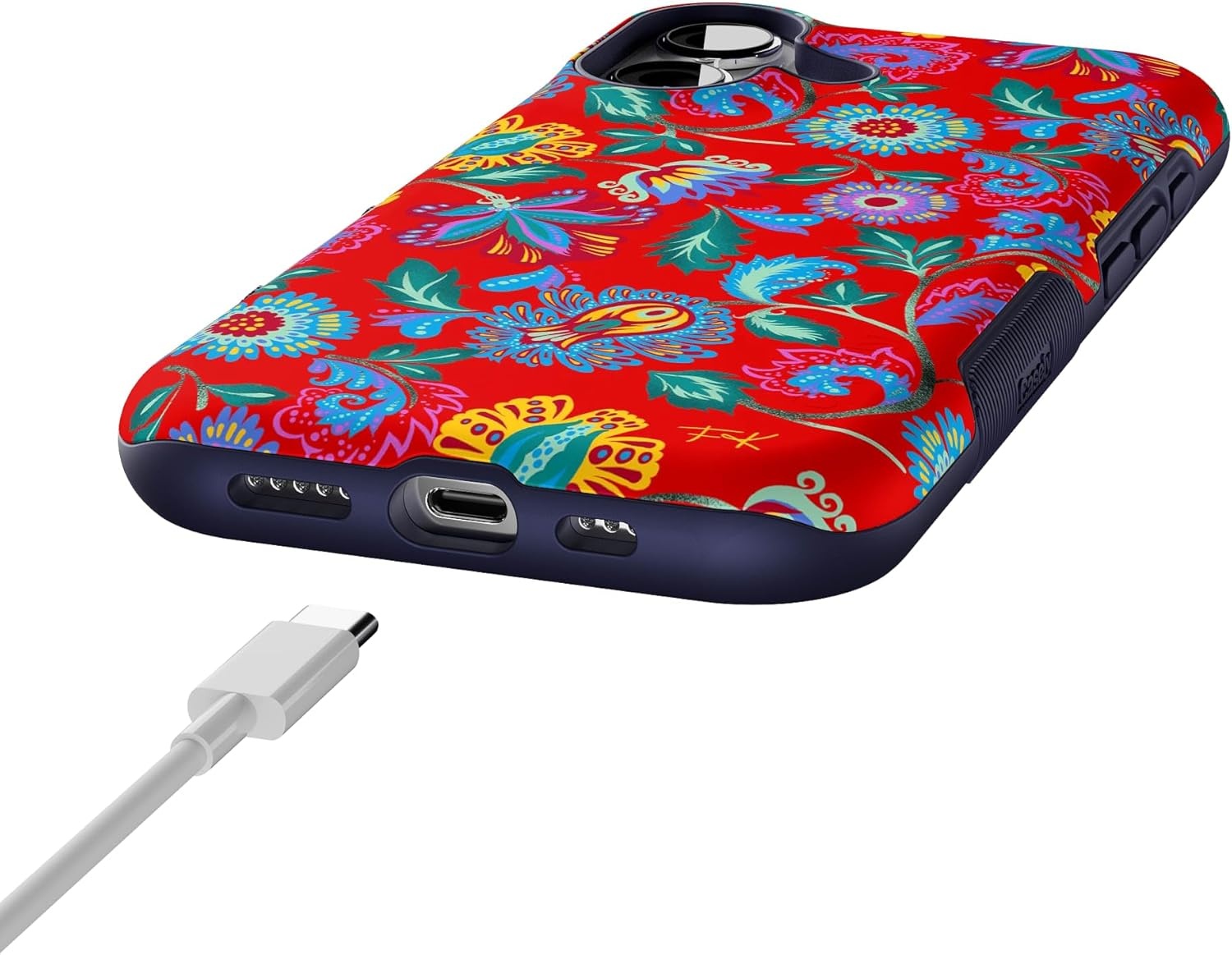 image:imageCasely iPhone 17 Case Starfish Wishes Coral Pink Shimmer Bold Protective Design MagSafe Compatible DesignPainted Flowers Frida Kahlo Floral
