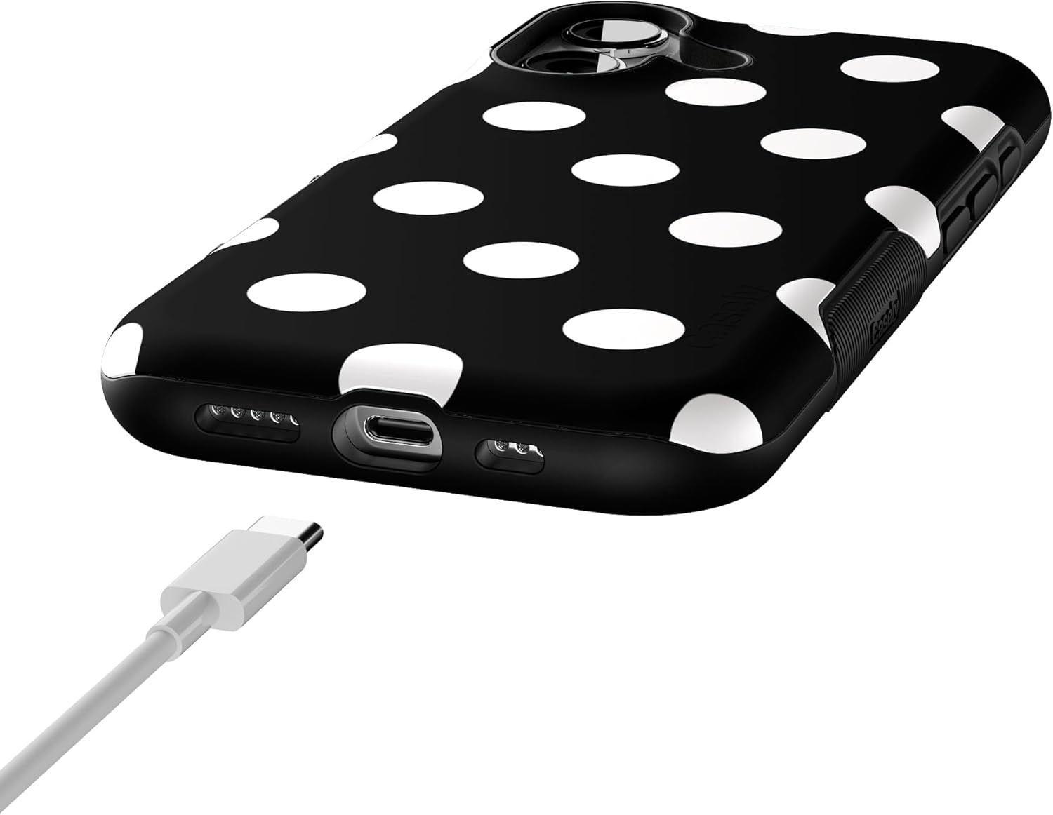 image:imageCasely iPhone 17 Case Starfish Wishes Coral Pink Shimmer Bold Protective Design MagSafe Compatible DesignPolka Dots High Contrast Design