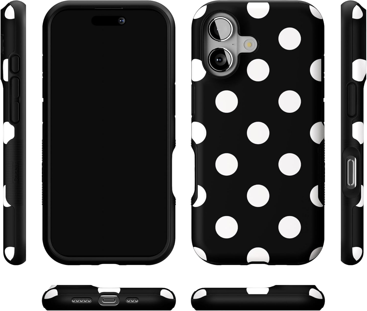 image:imageCasely iPhone 17 Case Starfish Wishes Coral Pink Shimmer Bold Protective Design MagSafe Compatible DesignPolka Dots High Contrast Design