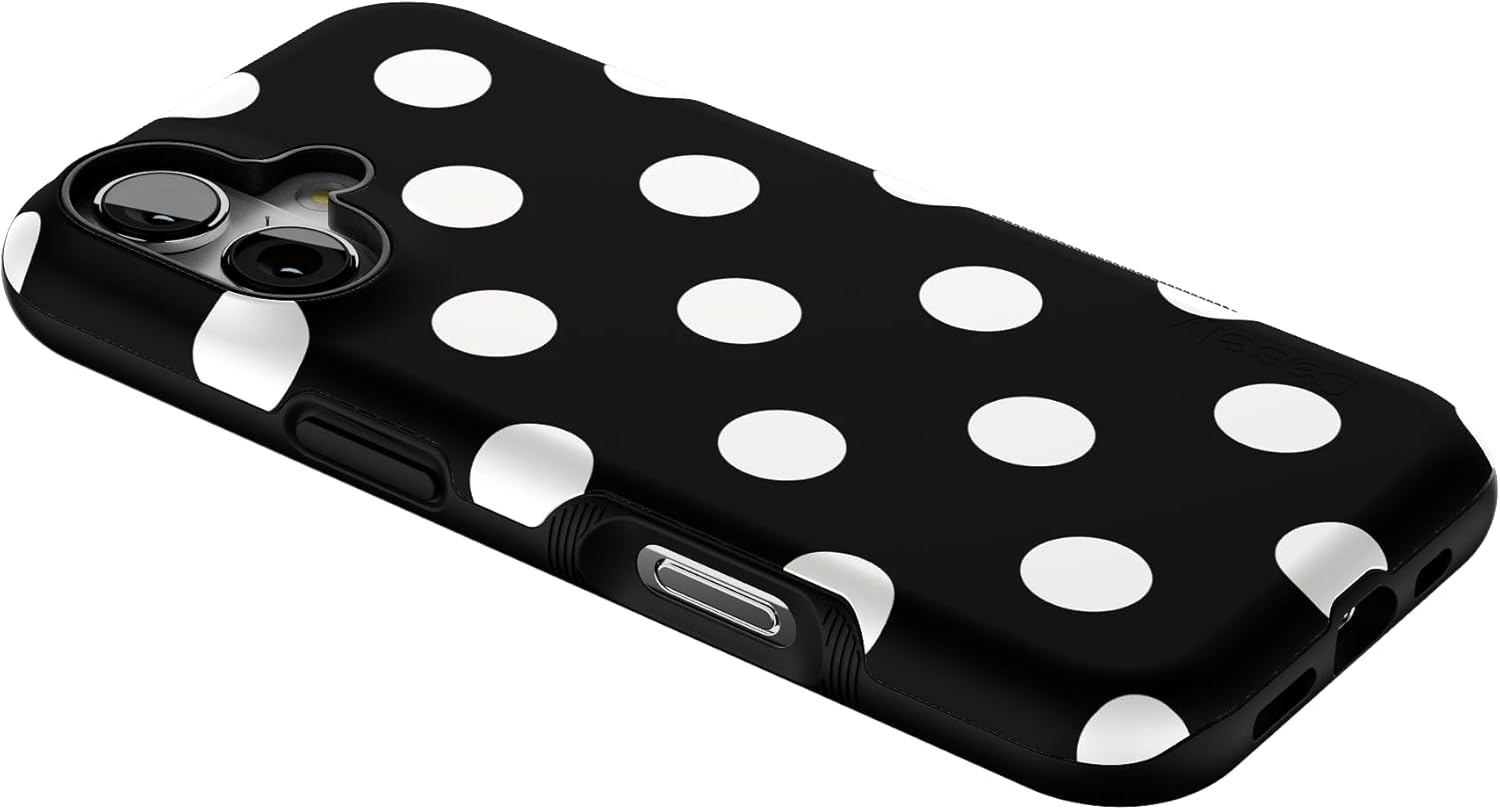 image:imageCasely iPhone 17 Case Starfish Wishes Coral Pink Shimmer Bold Protective Design MagSafe Compatible DesignPolka Dots High Contrast Design