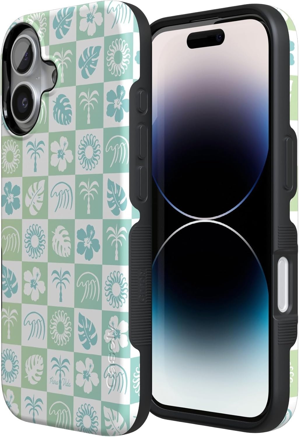 image:imageCasely iPhone 17 Case Starfish Wishes Coral Pink Shimmer Bold Protective Design MagSafe Compatible DesignPura Vida Coastal Checkers