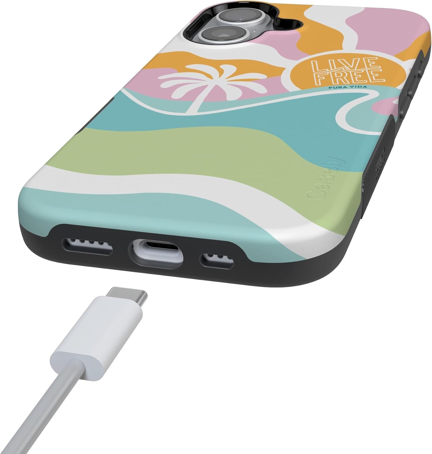 image:imageCasely iPhone 17 Case Starfish Wishes Coral Pink Shimmer Bold Protective Design MagSafe Compatible DesignPura Vida Tropical Dreams