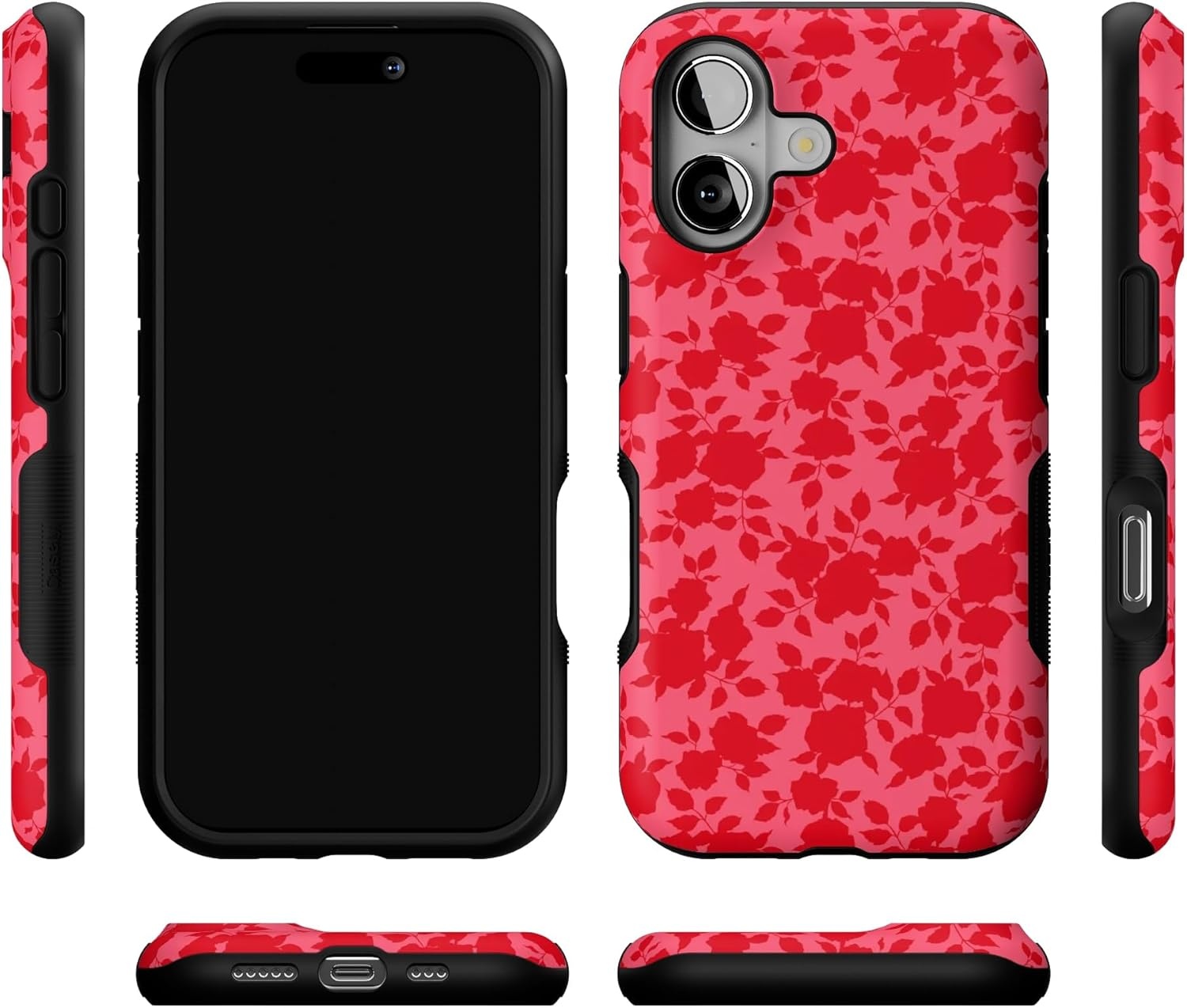image:imageCasely iPhone 17 Case Starfish Wishes Coral Pink Shimmer Bold Protective Design MagSafe Compatible DesignRose Garden Red Aesthetic